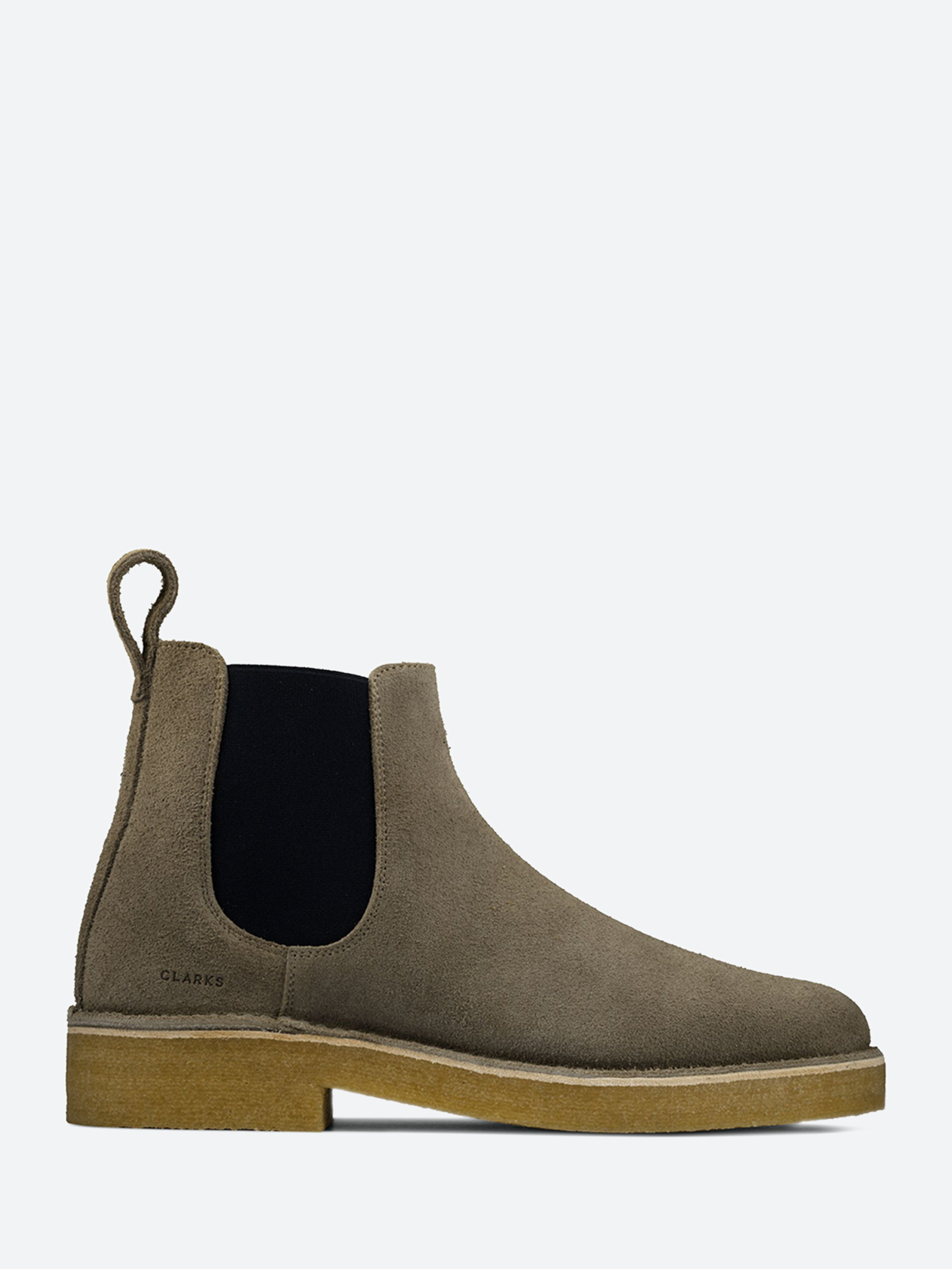 Clarks Originals Desert Chelsea Boot in Grey Interest Suede gravitypope