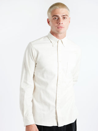 BEAMS PLUS Flannel Solid Button Down Shirt