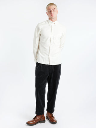 BEAMS PLUS Flannel Solid Button Down Shirt