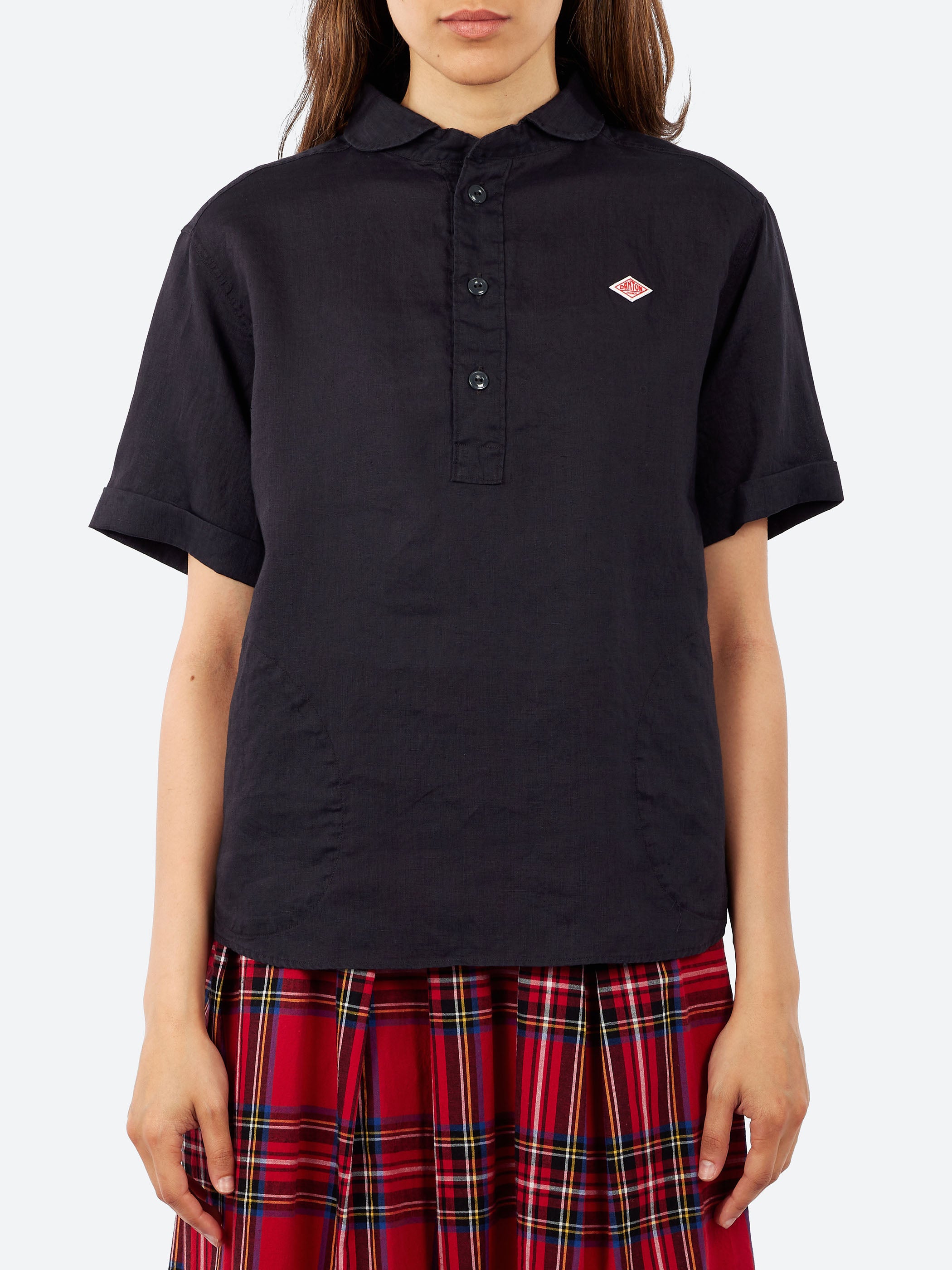 Linen Round Collar Shirt