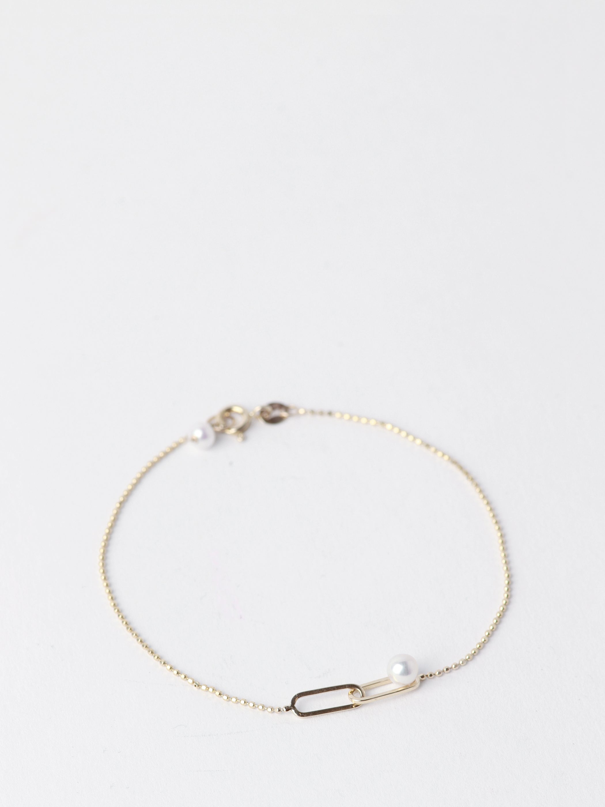 Double Link Pearl Bracelet