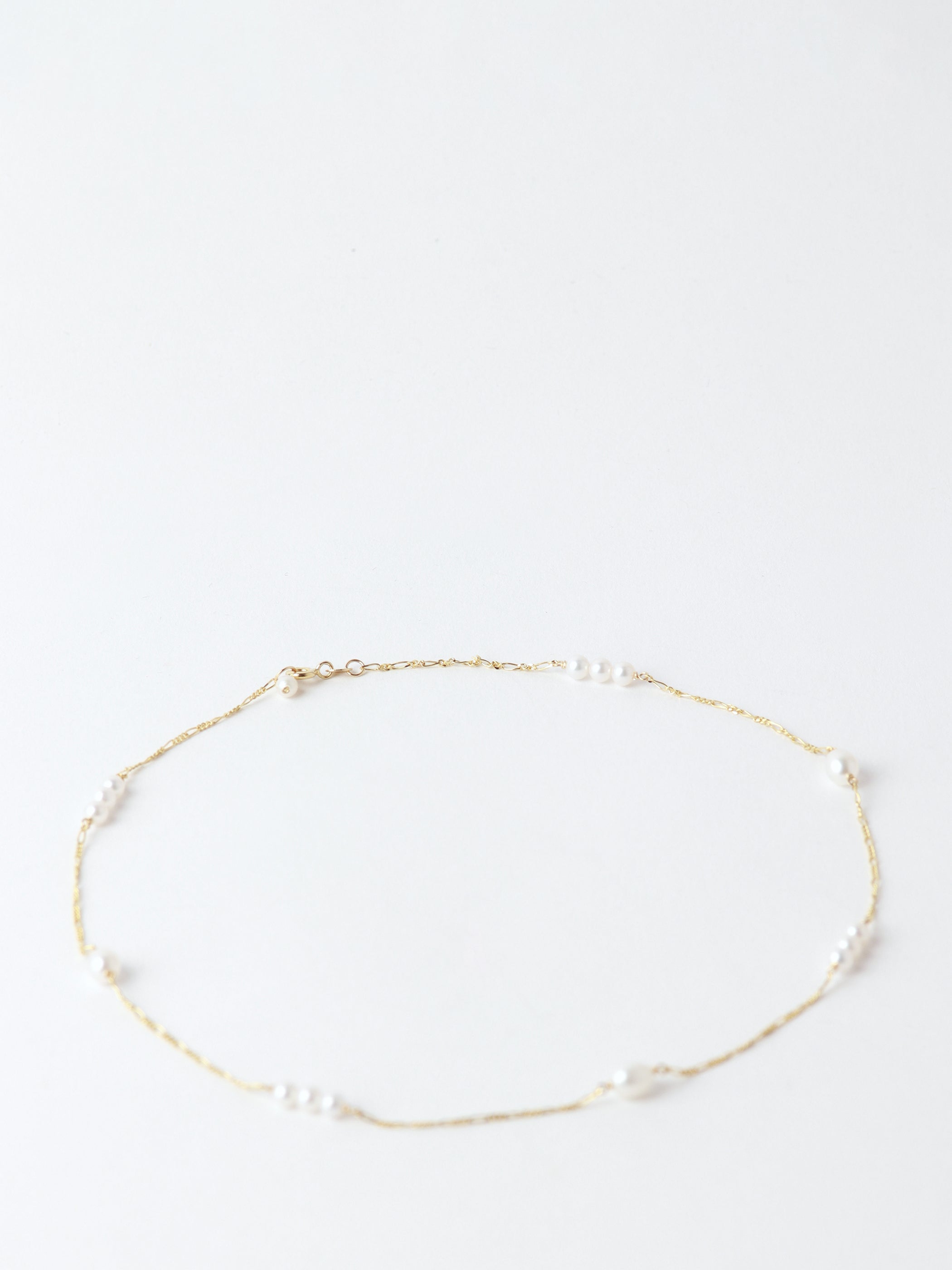 Keshi Pearl Figaro Chain Bracelet