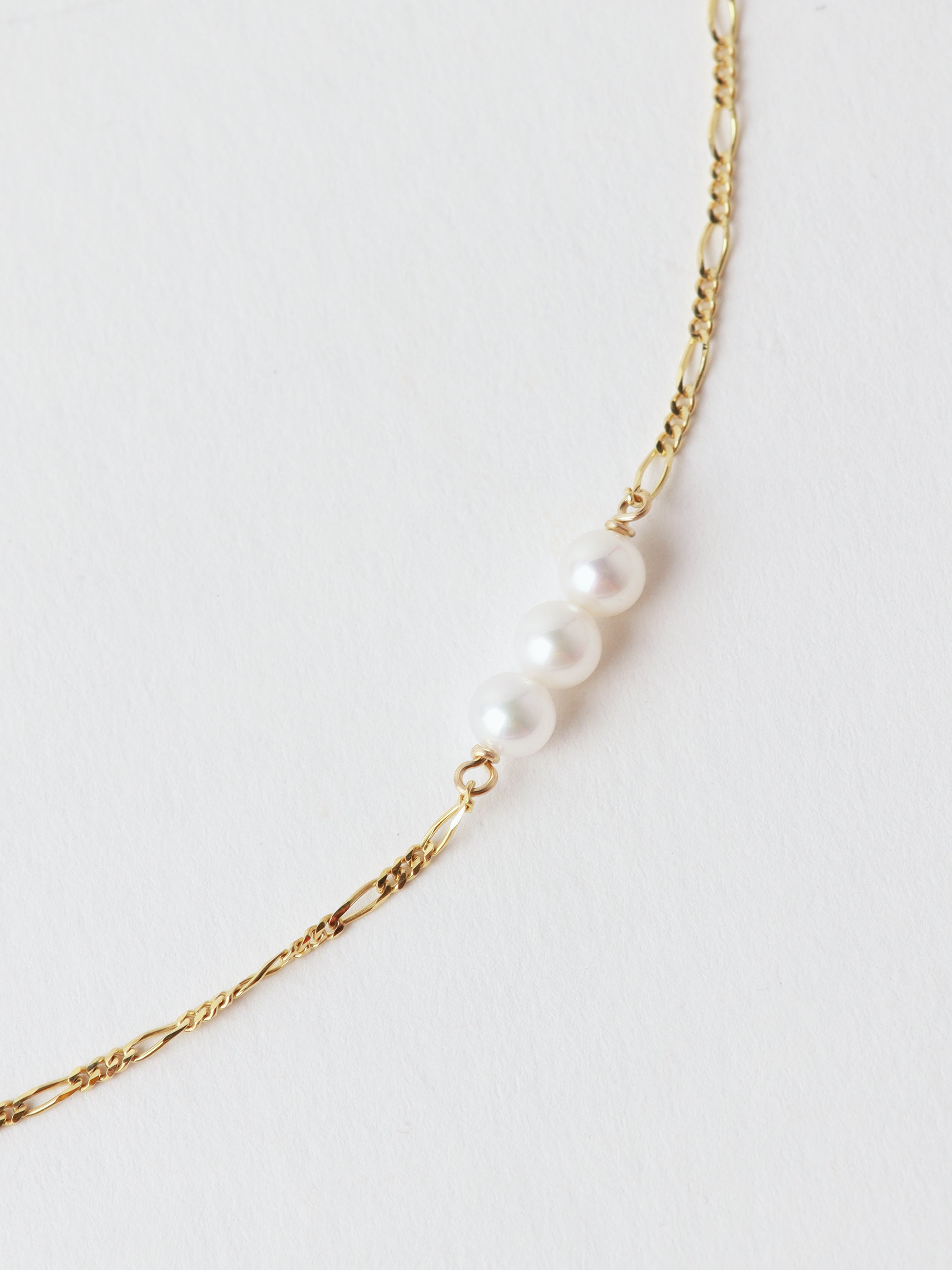 Keshi Pearl Figaro Chain Bracelet