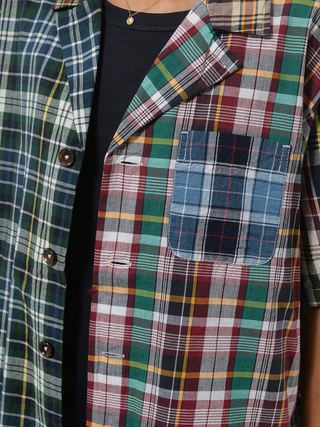 BEAMS BOY Madras Check Crazy Short Sleeve Shirt