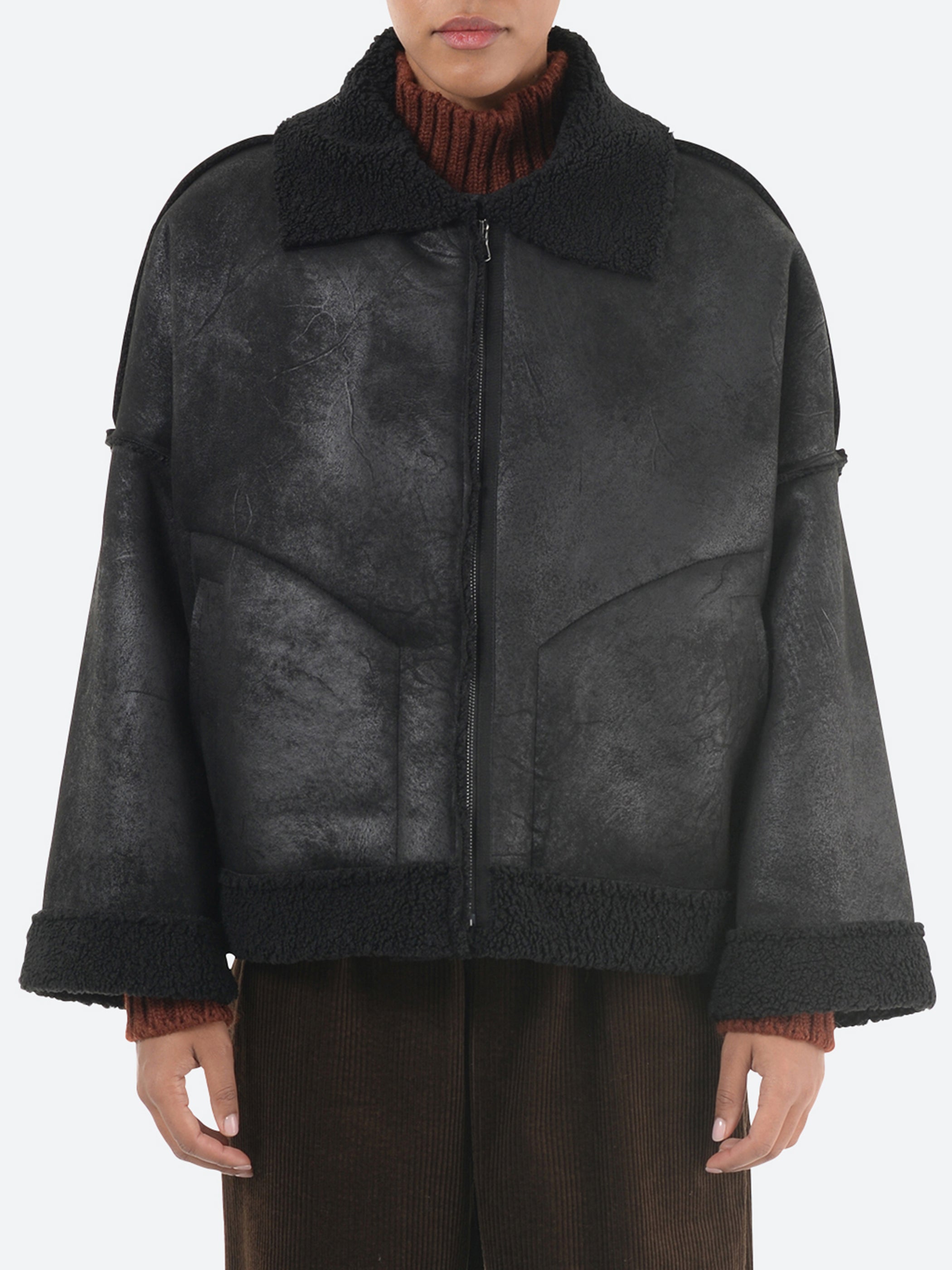 Eco-Shearling Zipped Jacket