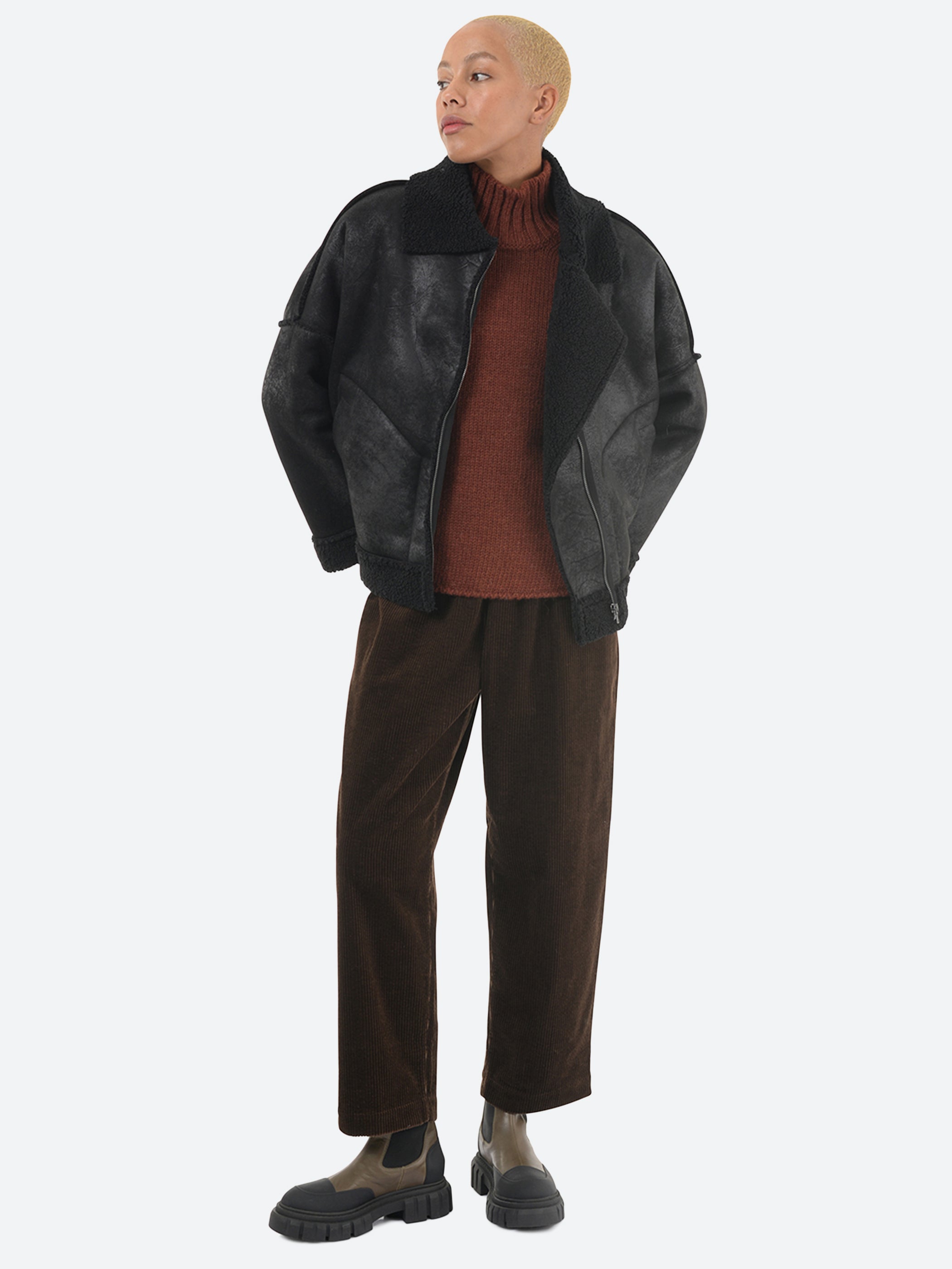Eco-Shearling Zipped Jacket