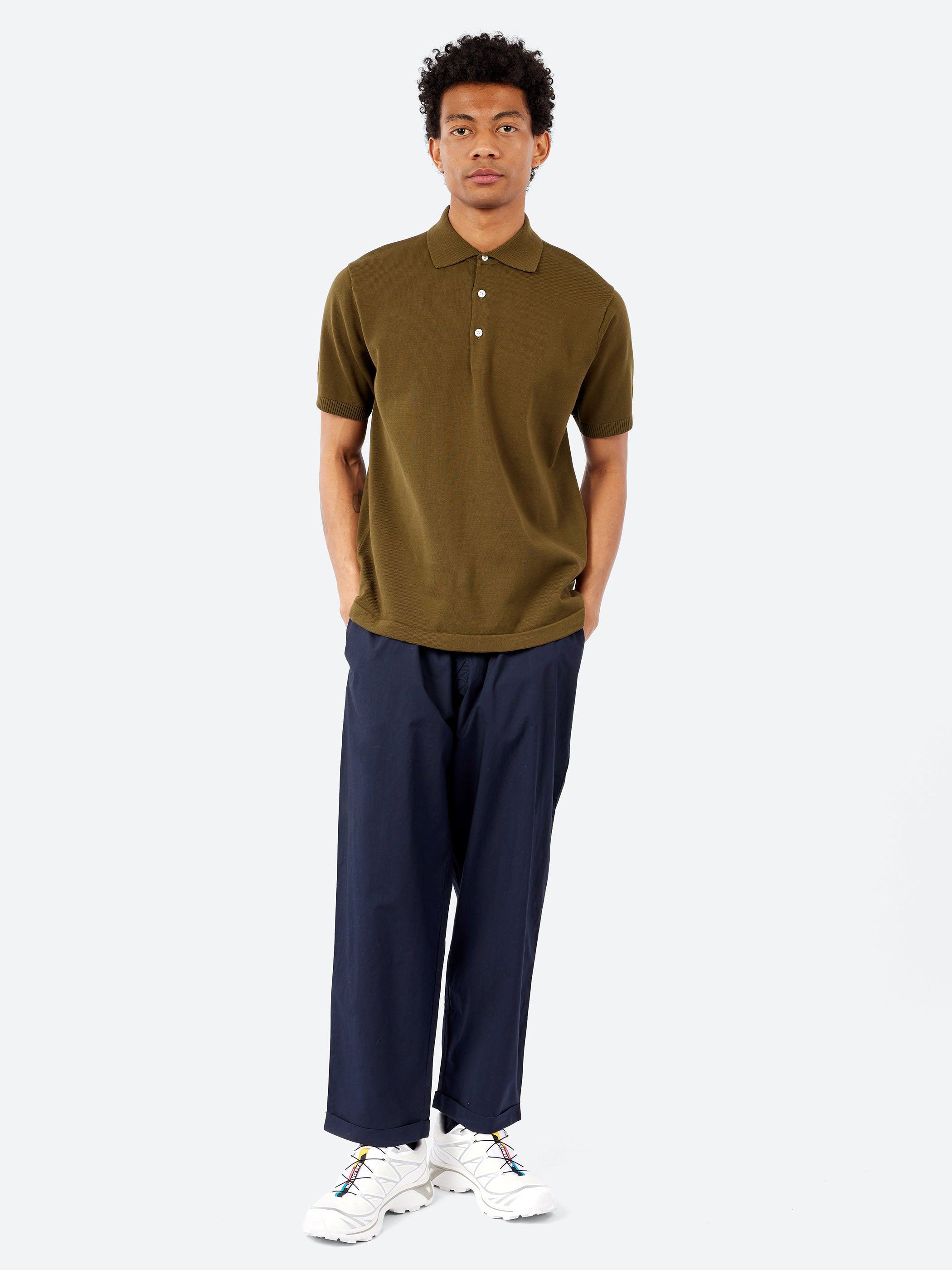BEAMS PLUS - Knit Polo Shirt in Green – gravitypope