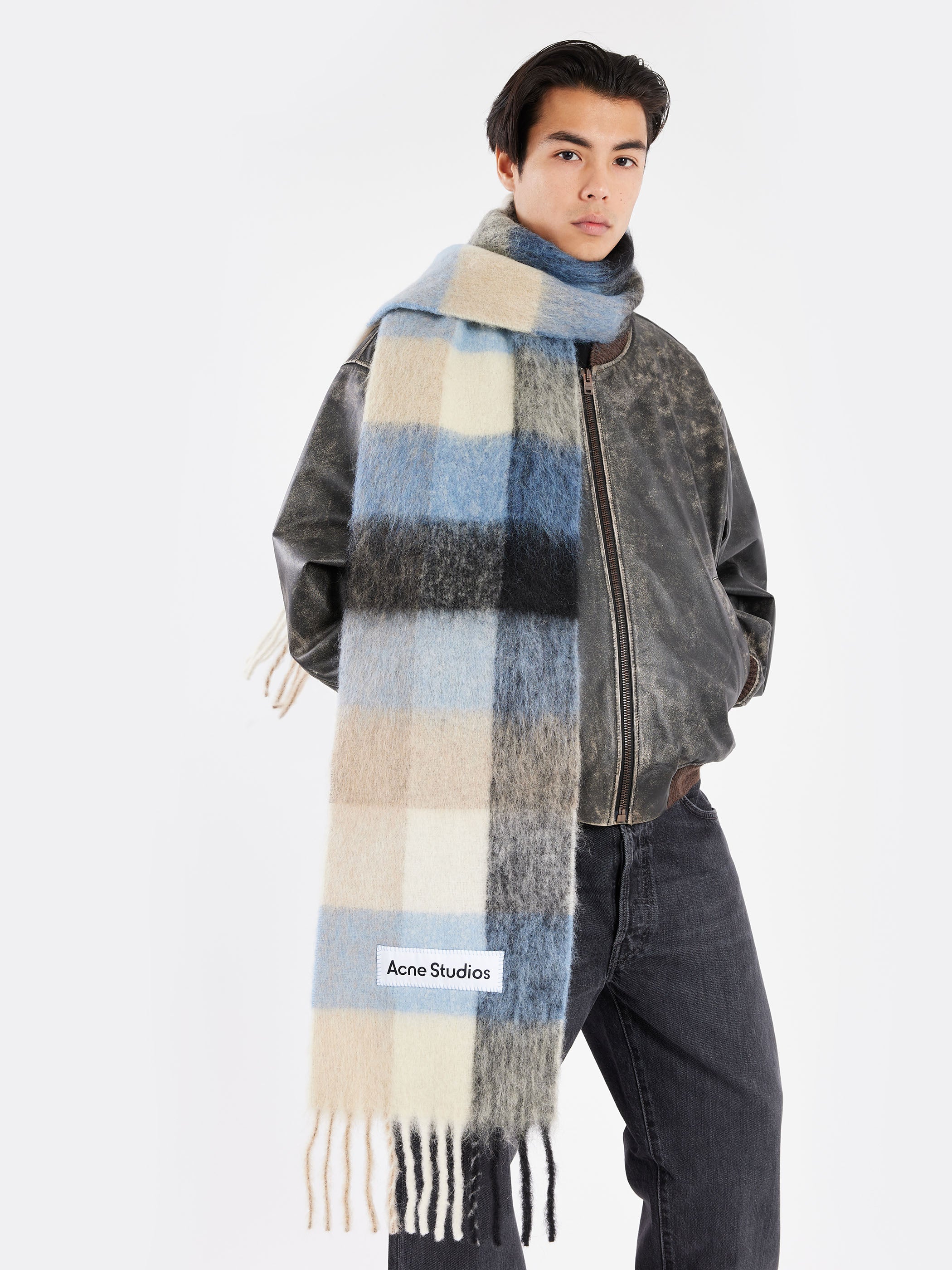 Mohair Checked Scarf