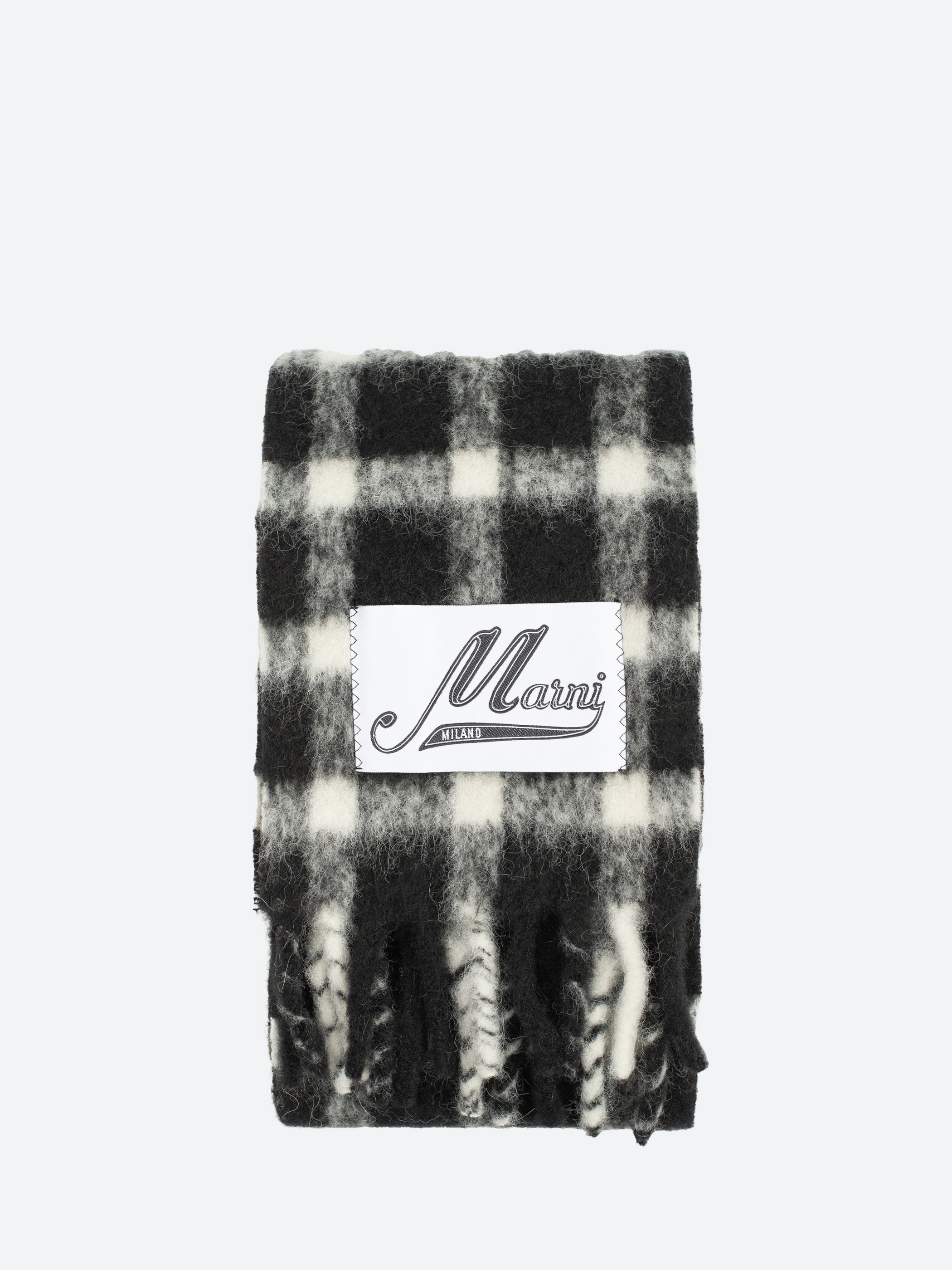 Marni - Brushed Check Scarf in Black – gravitypope