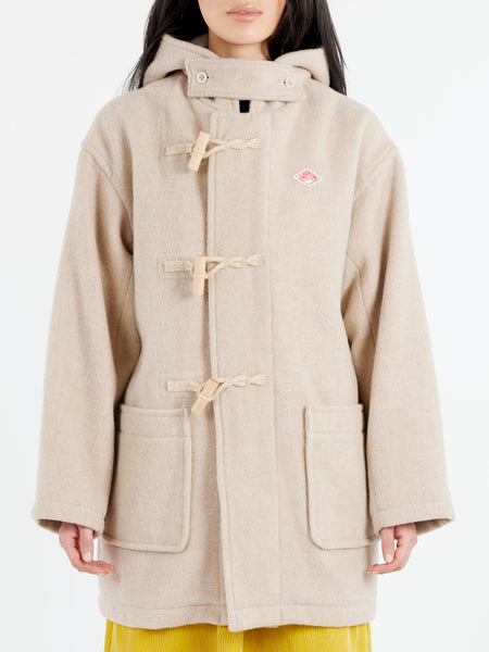 Danton - Women's Wool Light Pile Duffle Coat in Raw Beige