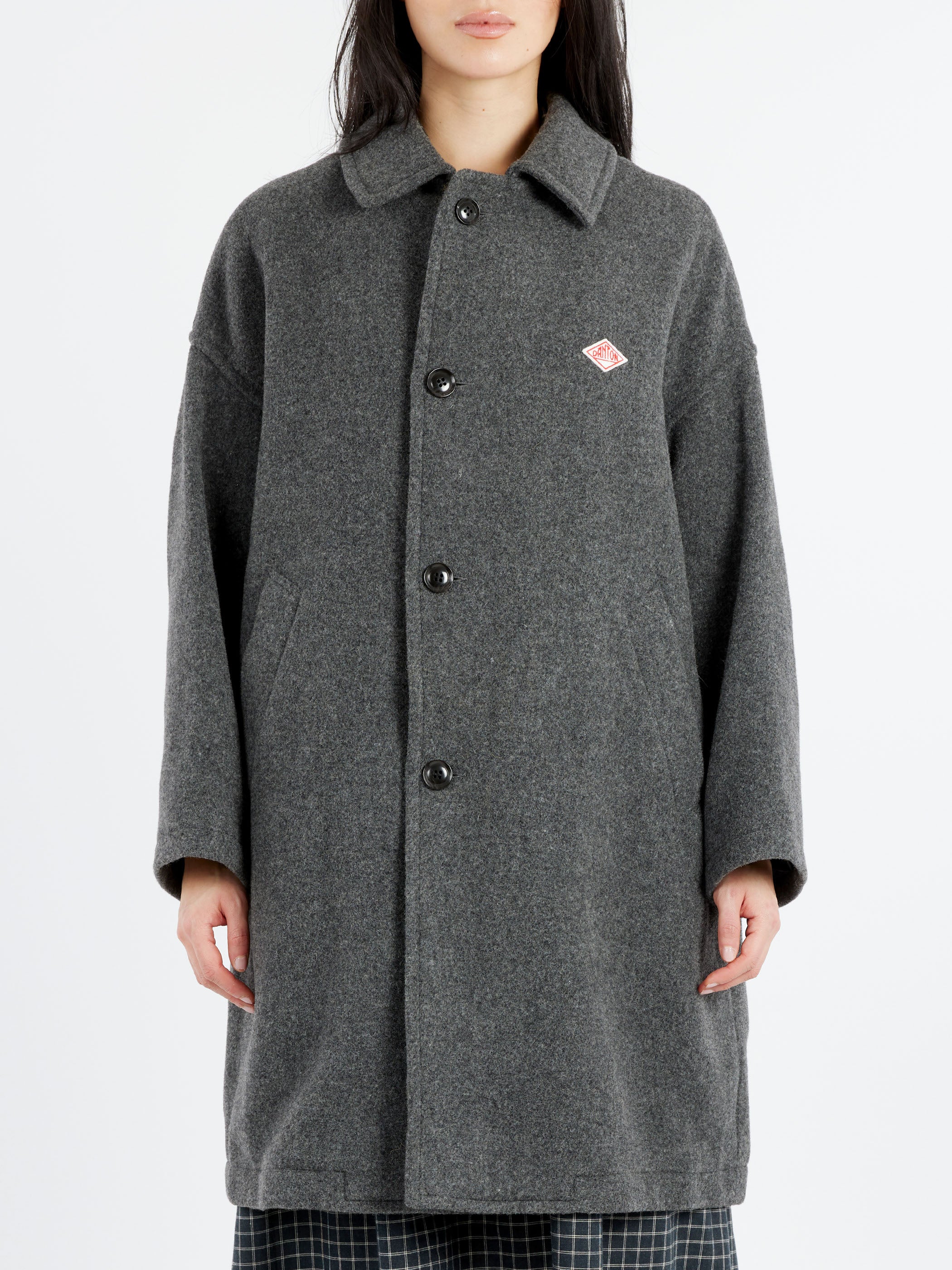 DANTON ウール チェスターコート グレー DANTON ウール チェスターコート グレー