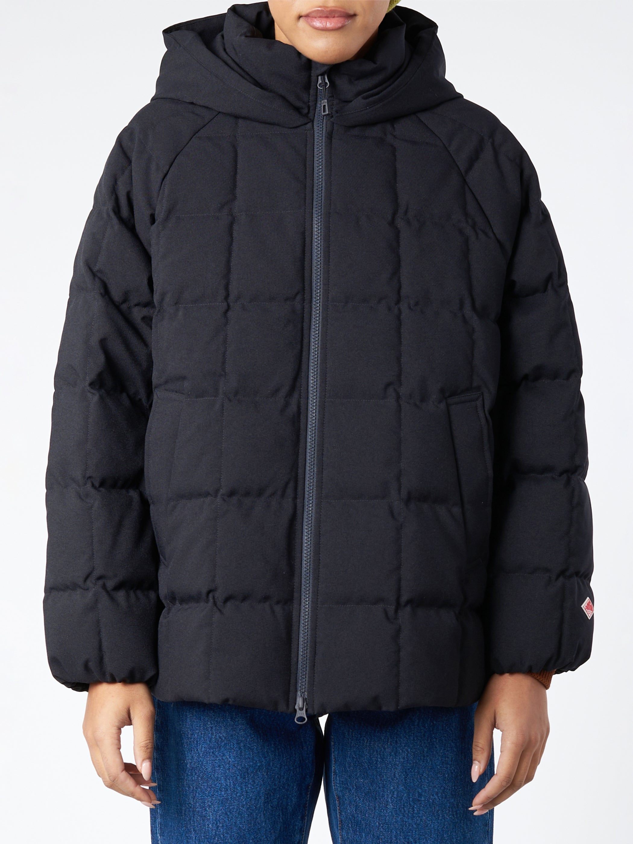 Women's Hooded Square Quilted A-Line Down Jacket