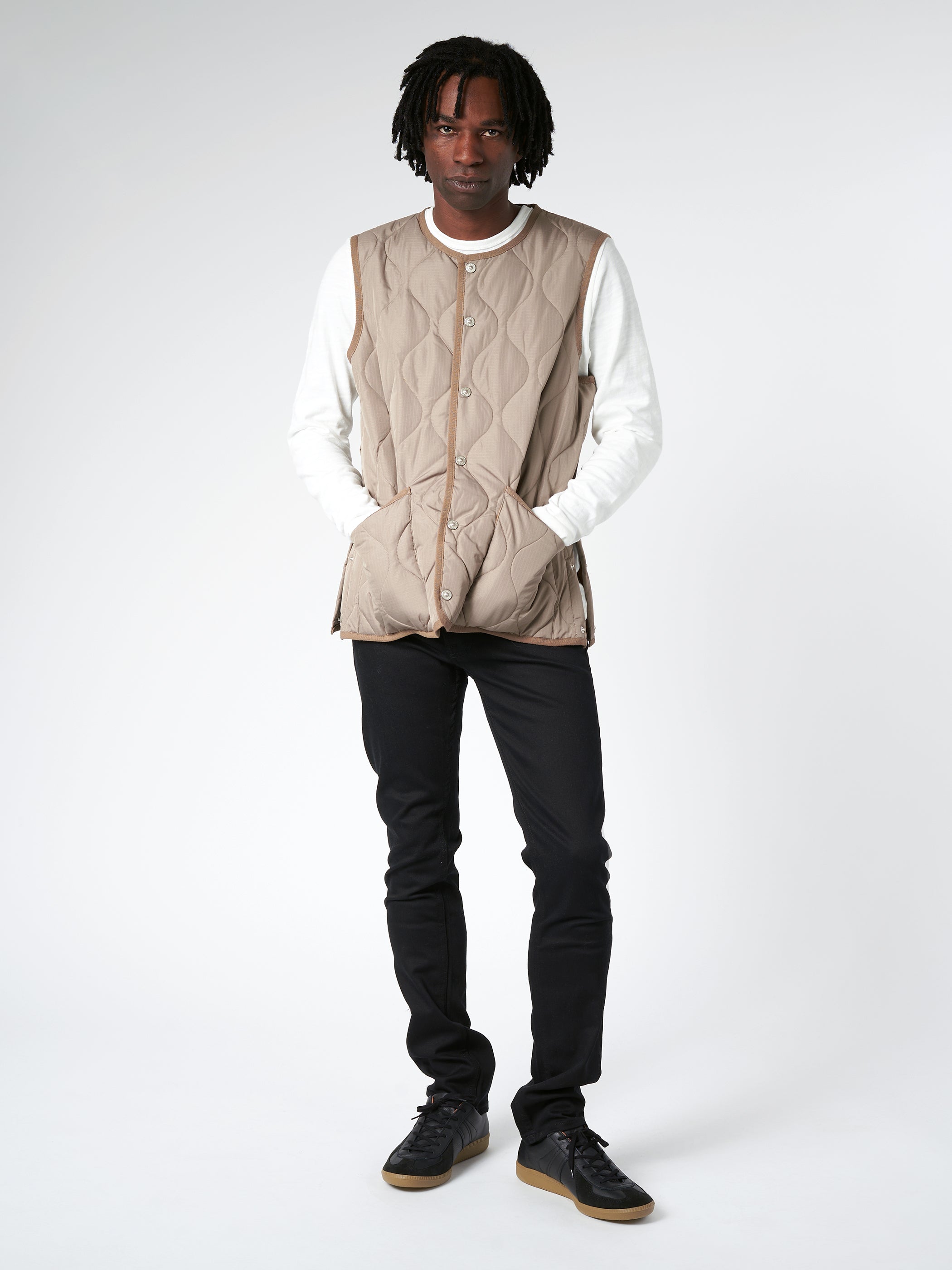 Military Crew Neck Down Vest