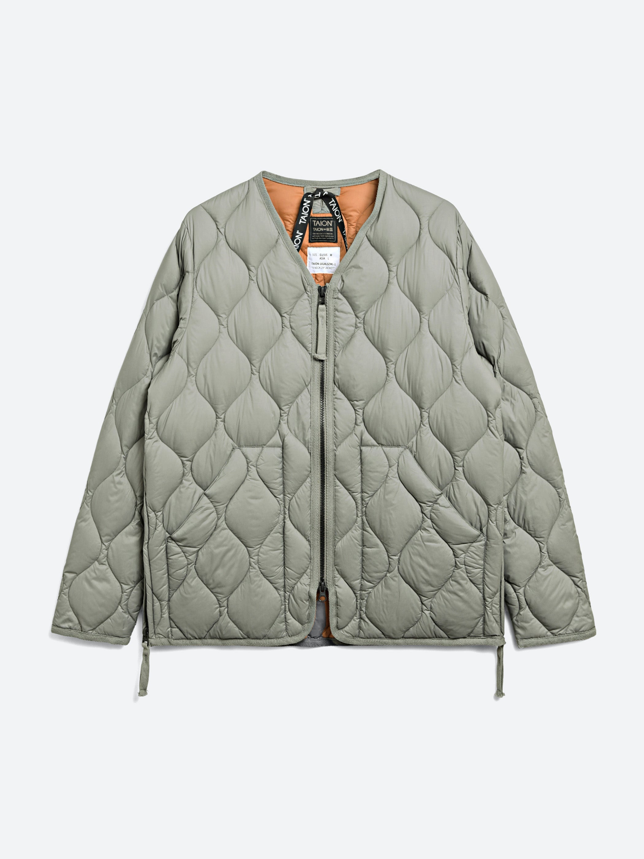 Taion - Military Zip V-Neck Down Jacket in Black – gravitypope