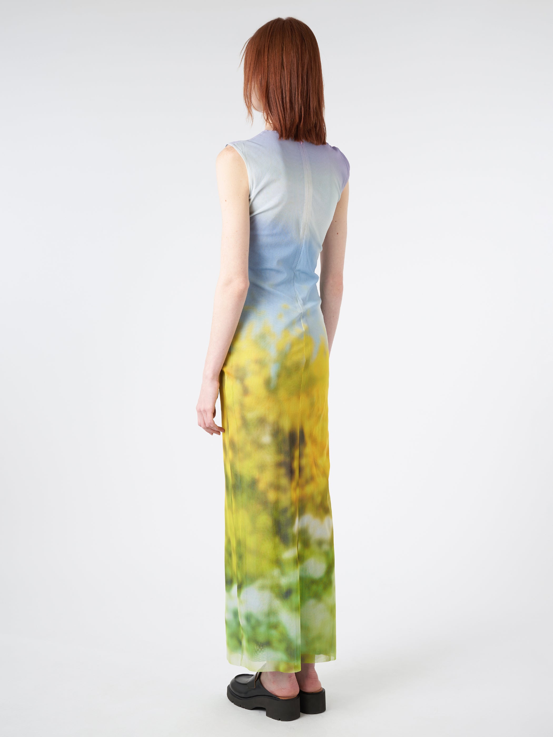 Sleeveless Dress Blurred Print