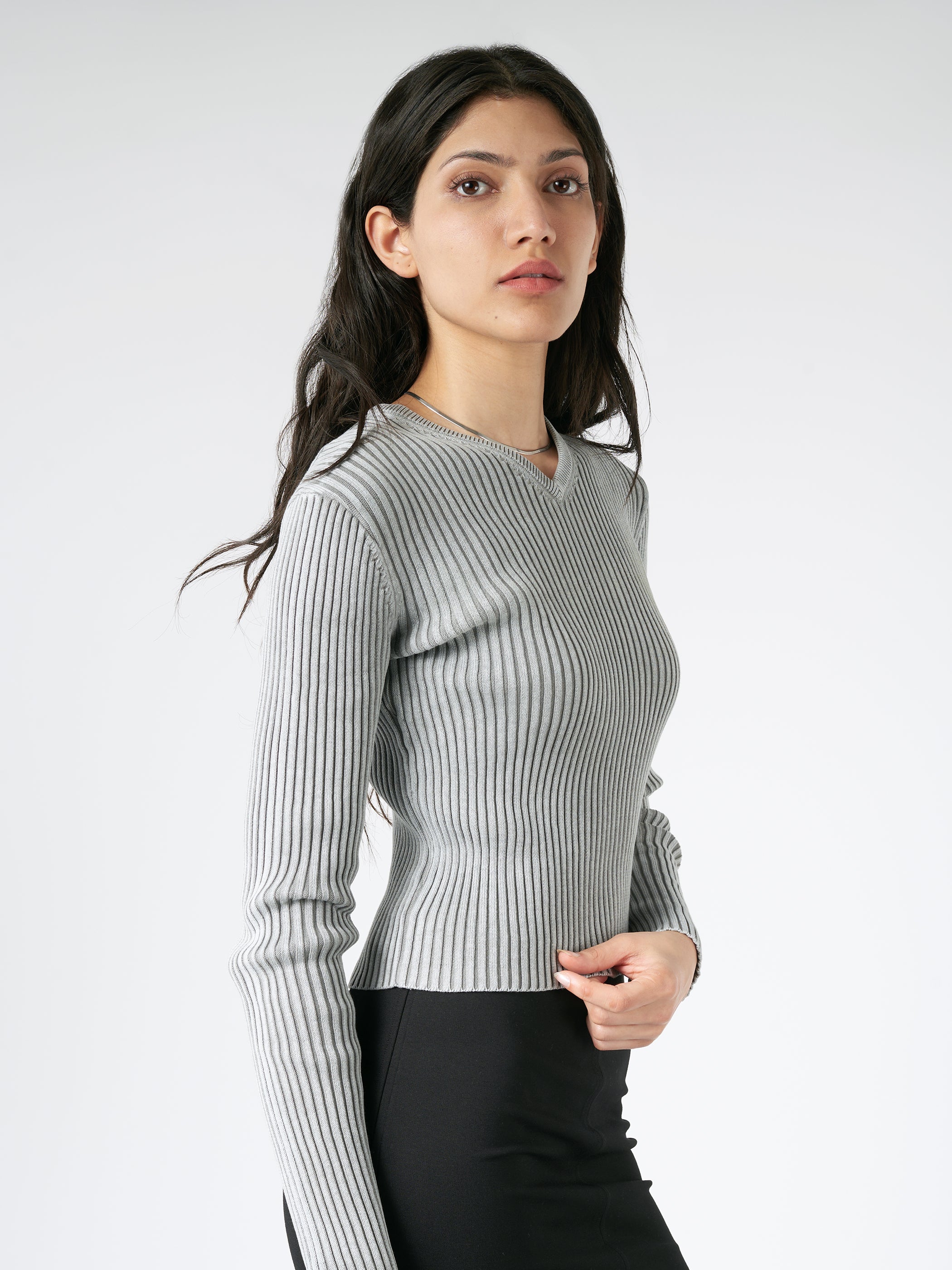 Rib V-Neck Sweater