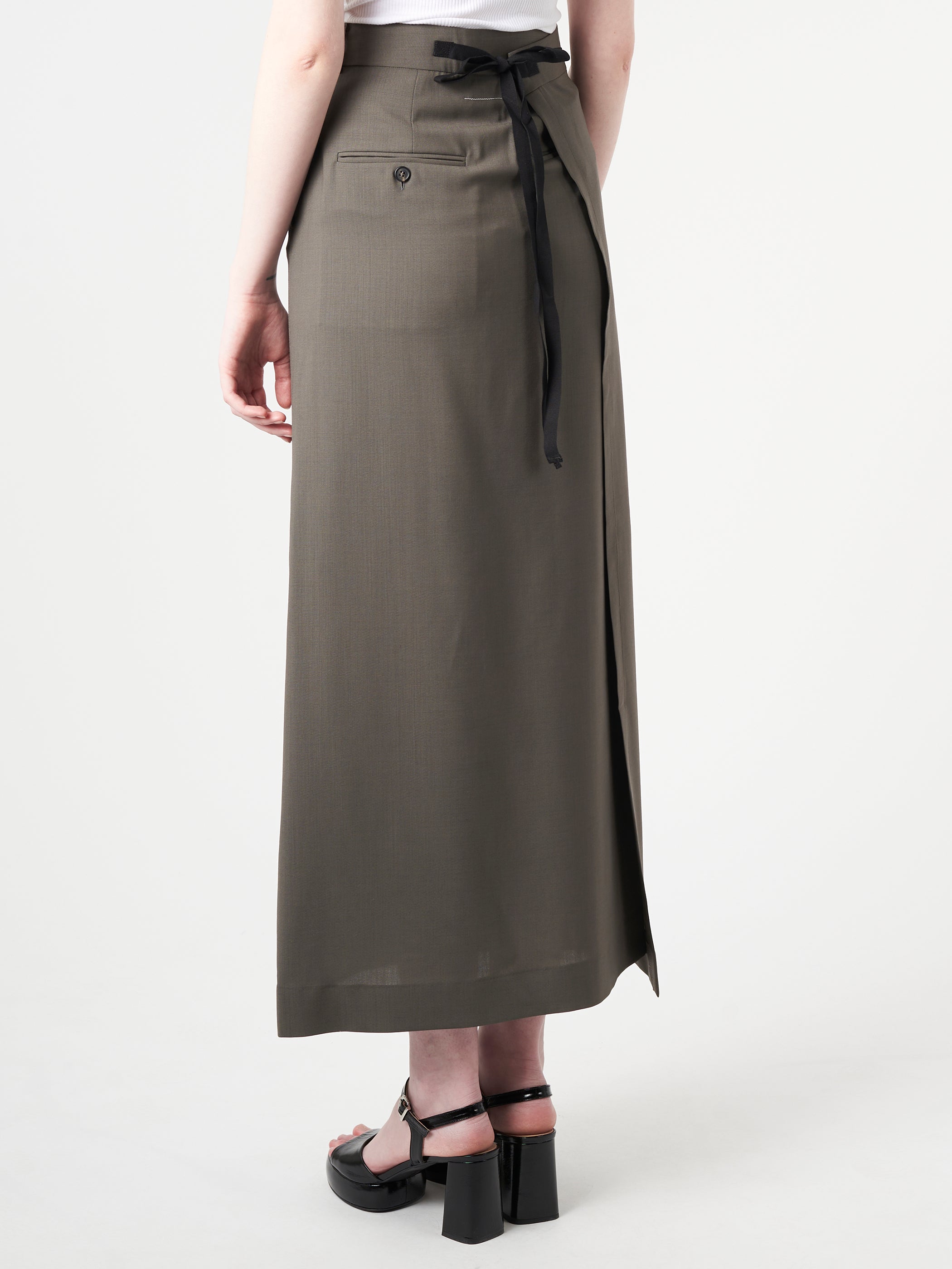 Tailoring Wool Canvas Skirt