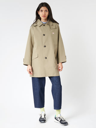 Danton Women's 3-Layer Cloth Hooded Balmacaan Coat