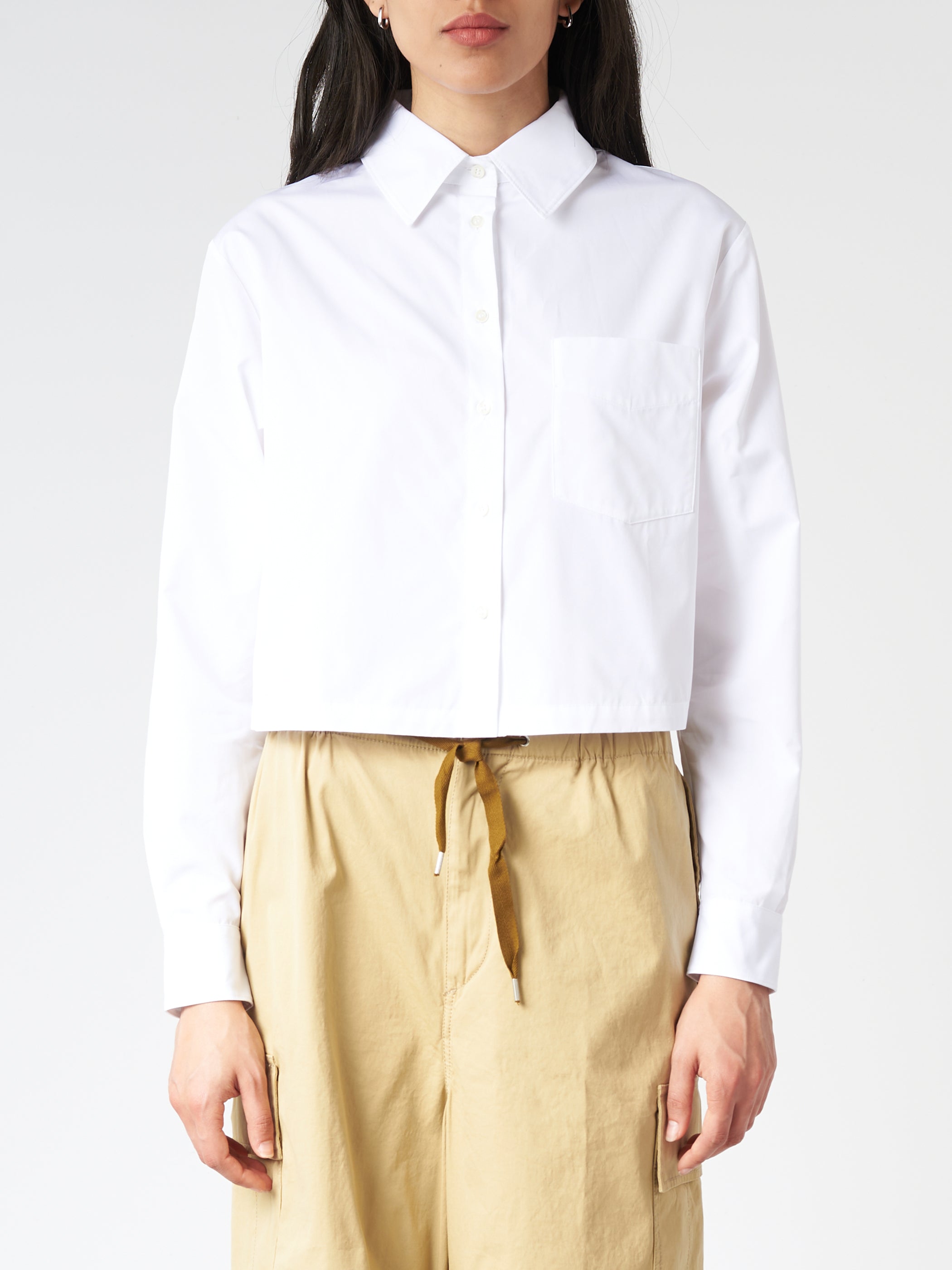 Cotton Poplin Cropped Shirt