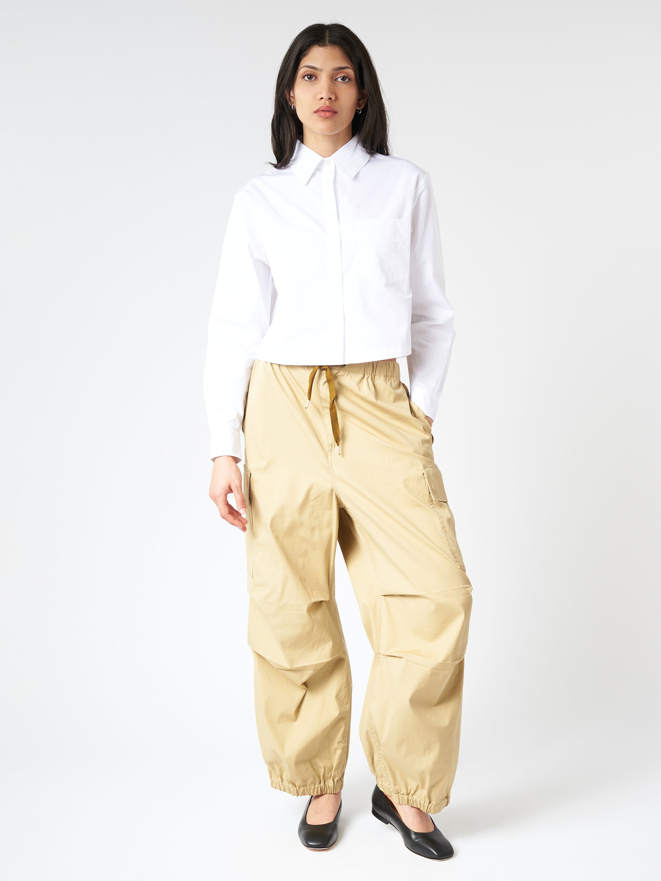 Cotton Poplin Cropped Shirt