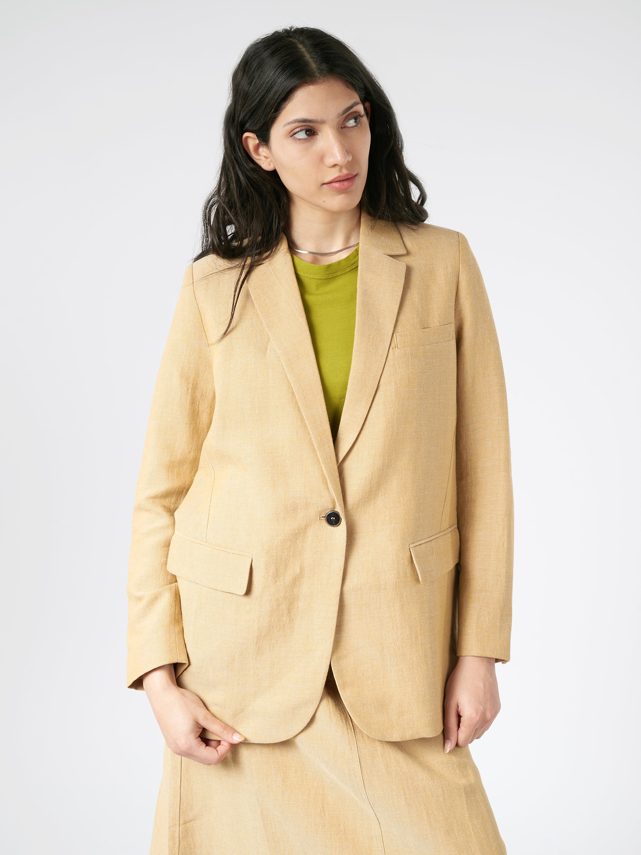 Linen Single-Breasted Jacket