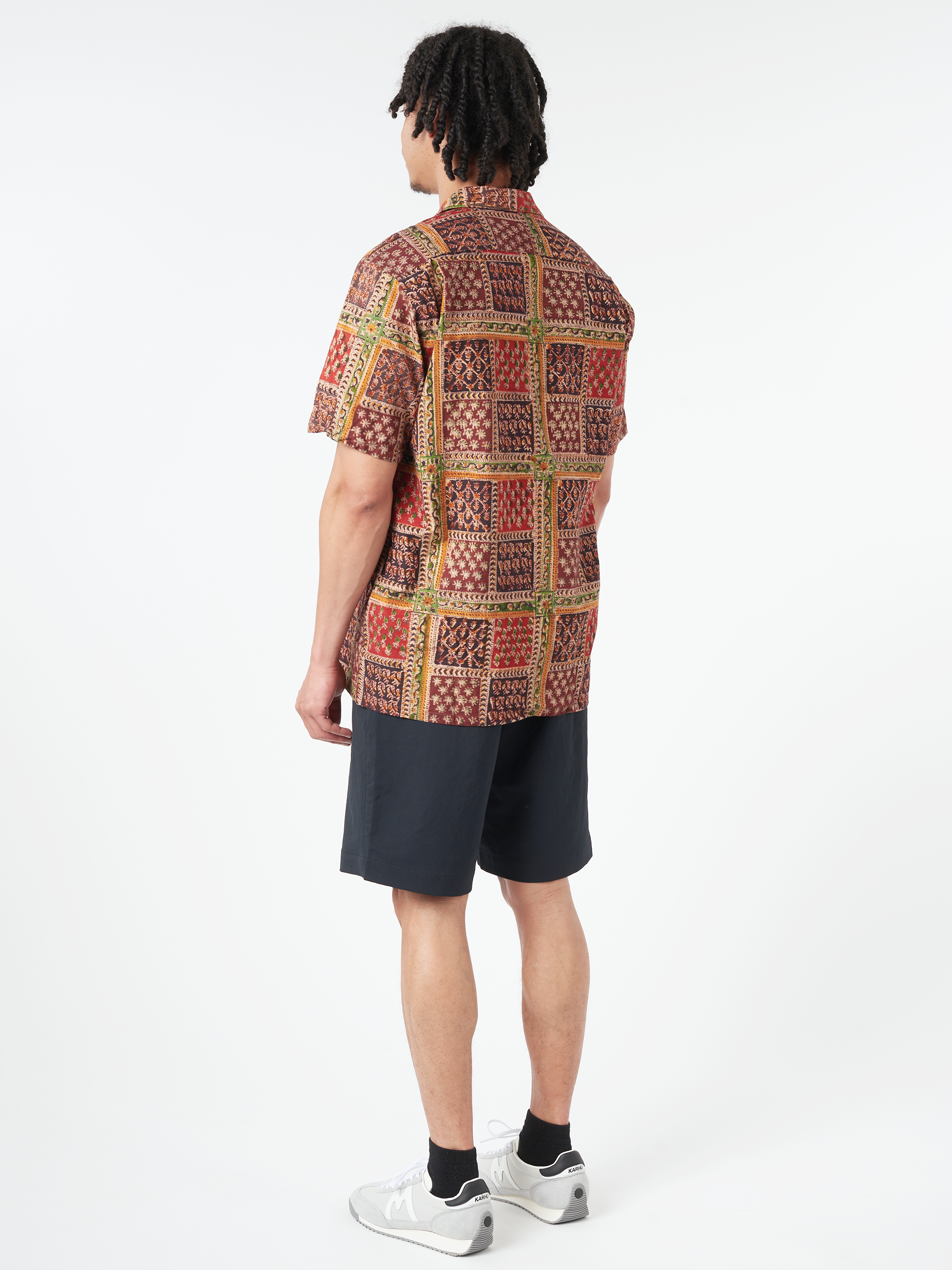 Open Collar Block Print Shirt