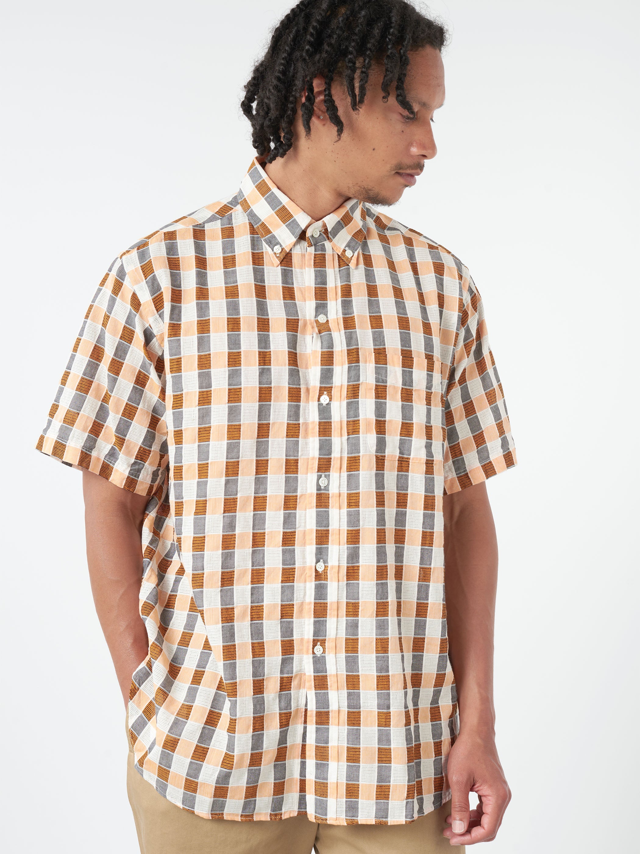 Button-Down Panama Plaid Shirt