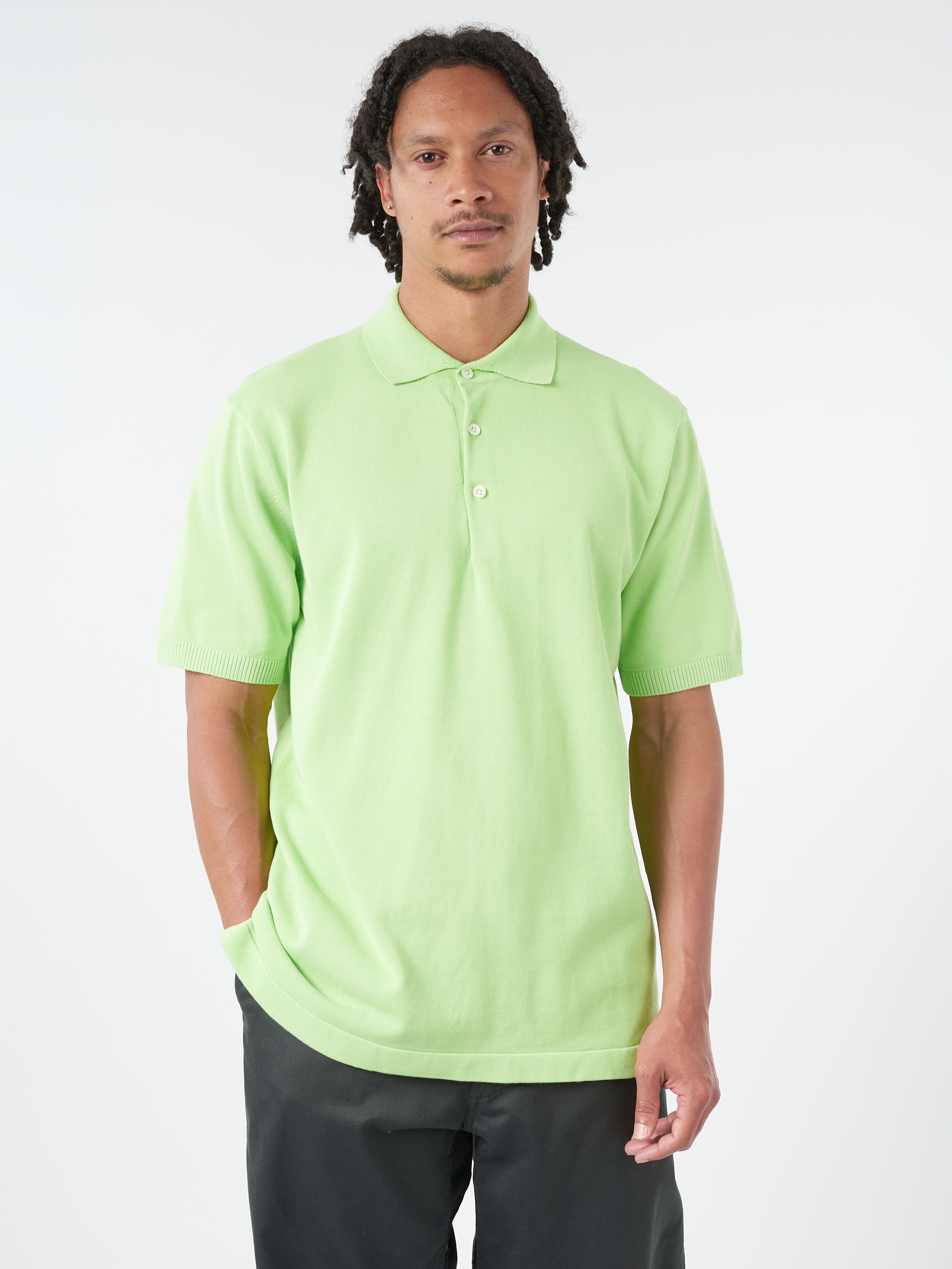 トップス polo shirt / BEAMS Beams Plus Zip Knit Polo in Black Curated at Jake and Jones