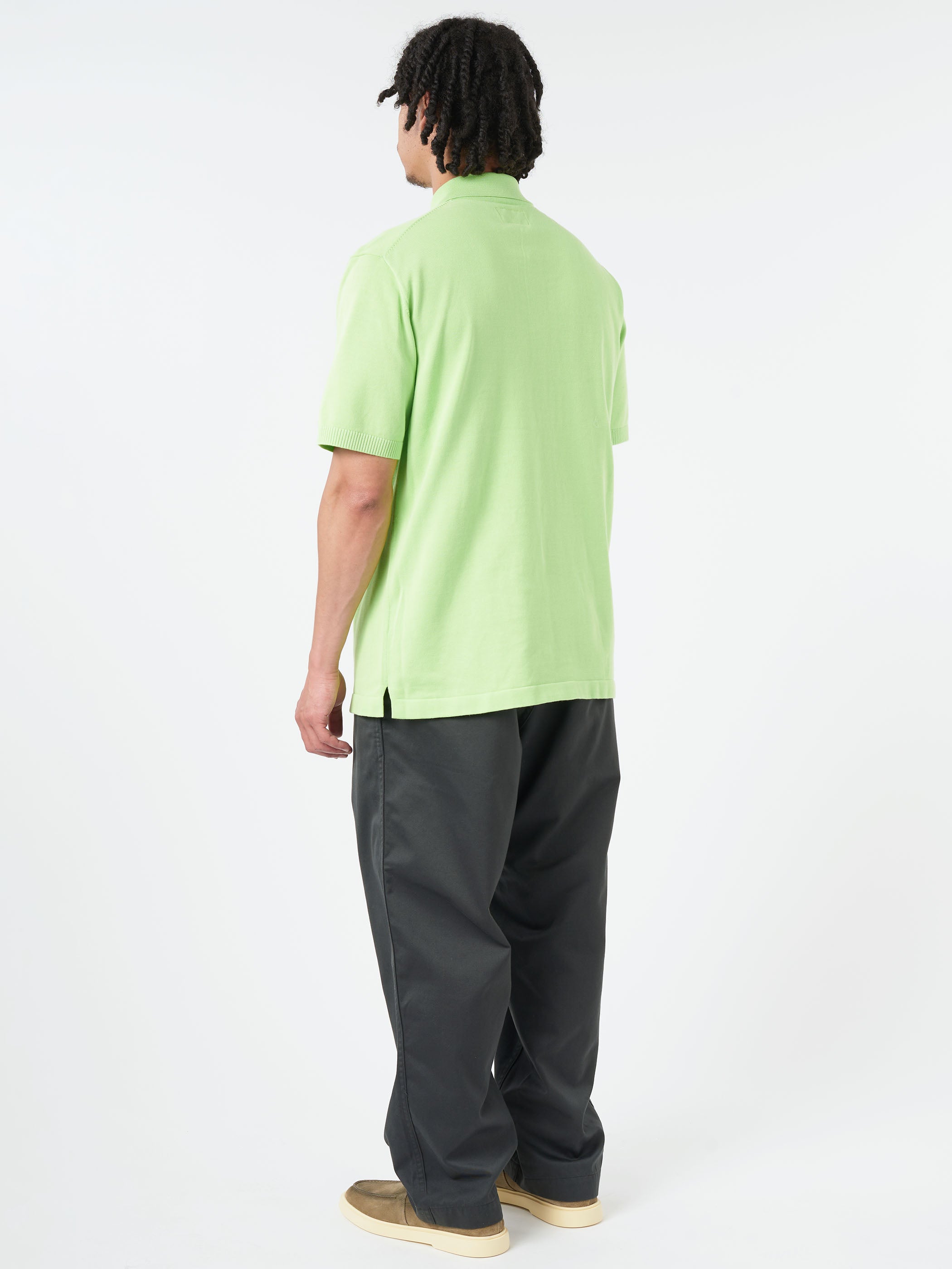 BEAMS PLUS - Knit Polo Shirt in Light Green – gravitypope