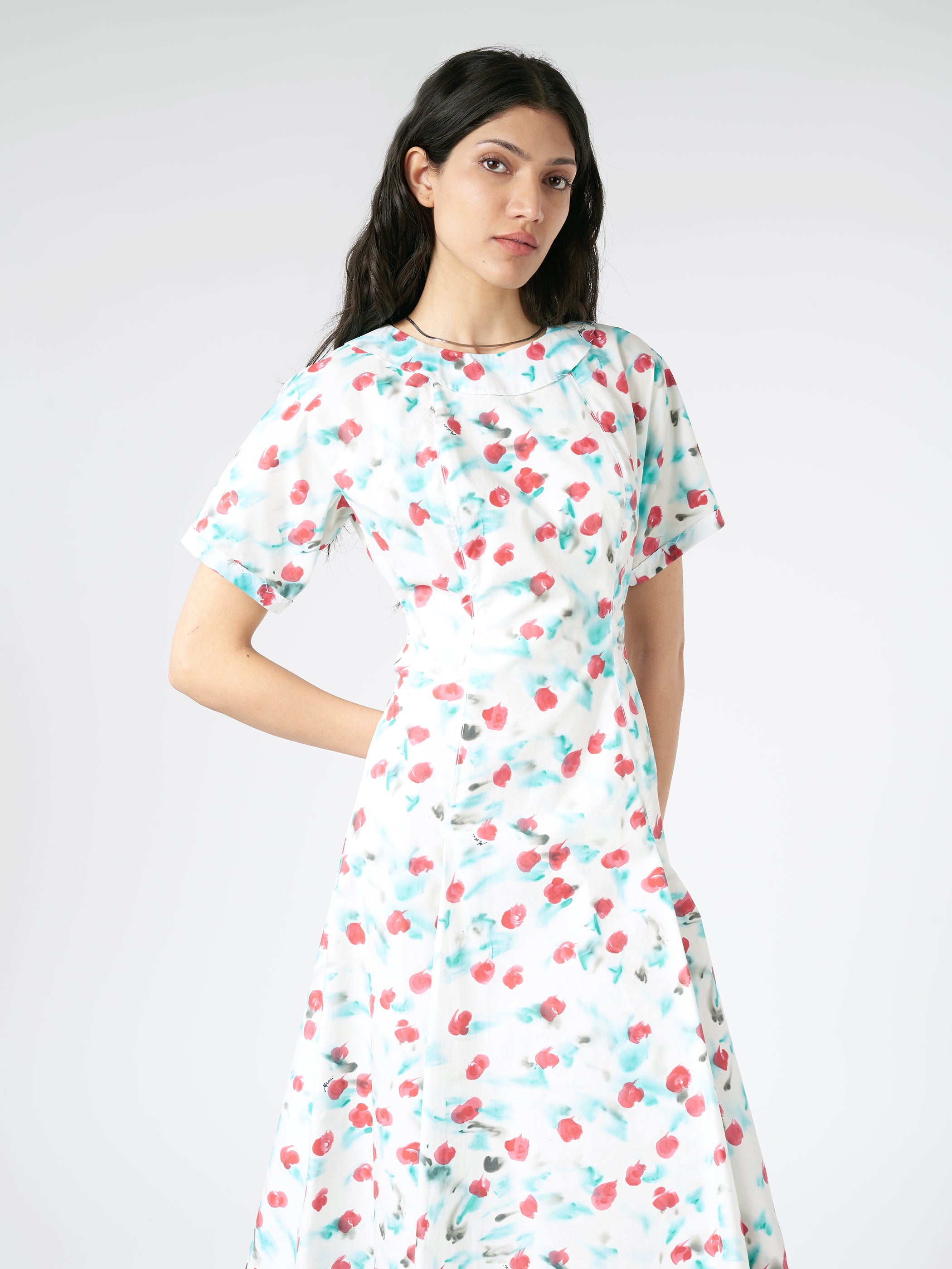 Poplin Midi Dress with Reverie Print
