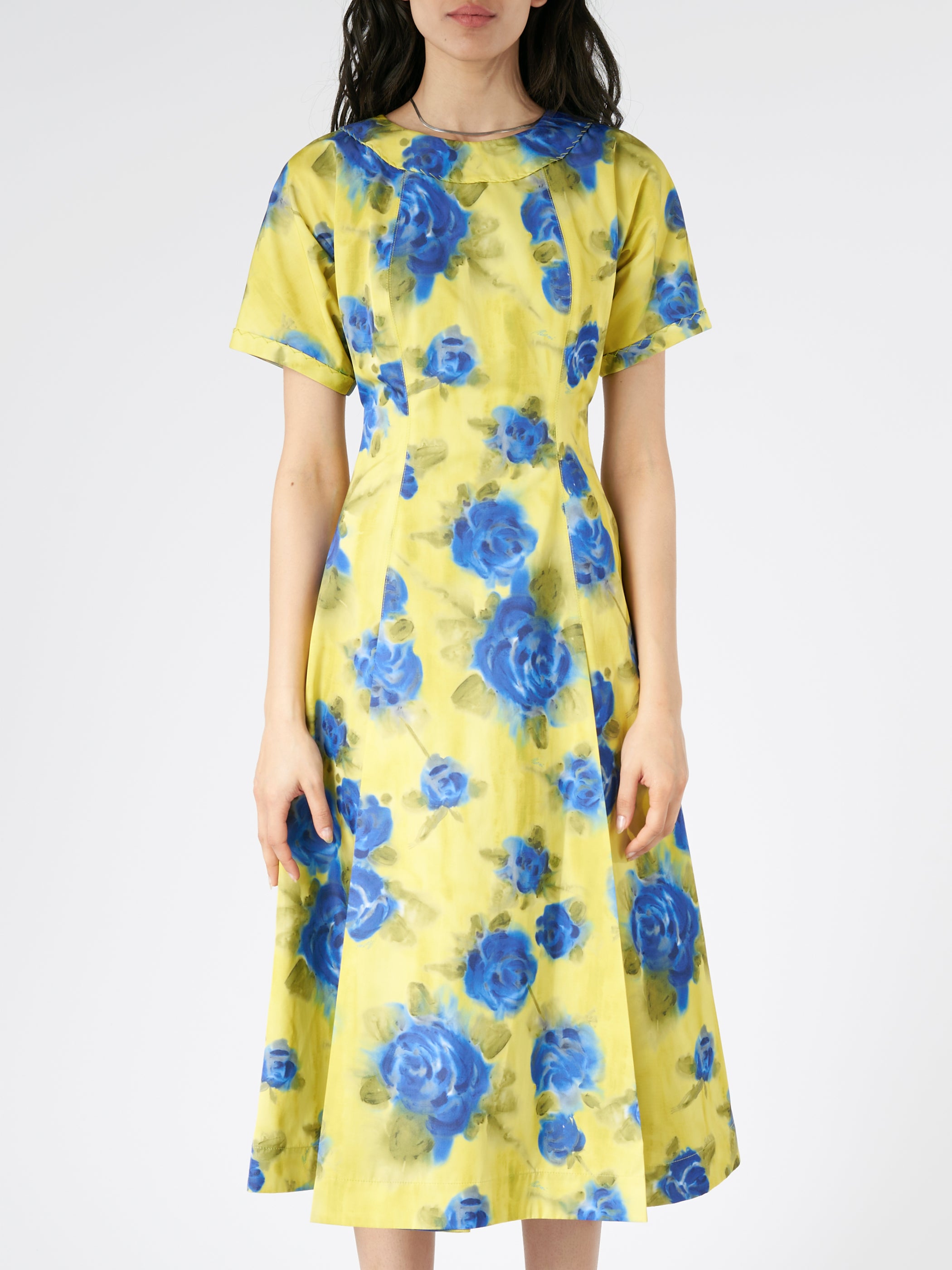 Taffeta Midi Dress with Idyll Print