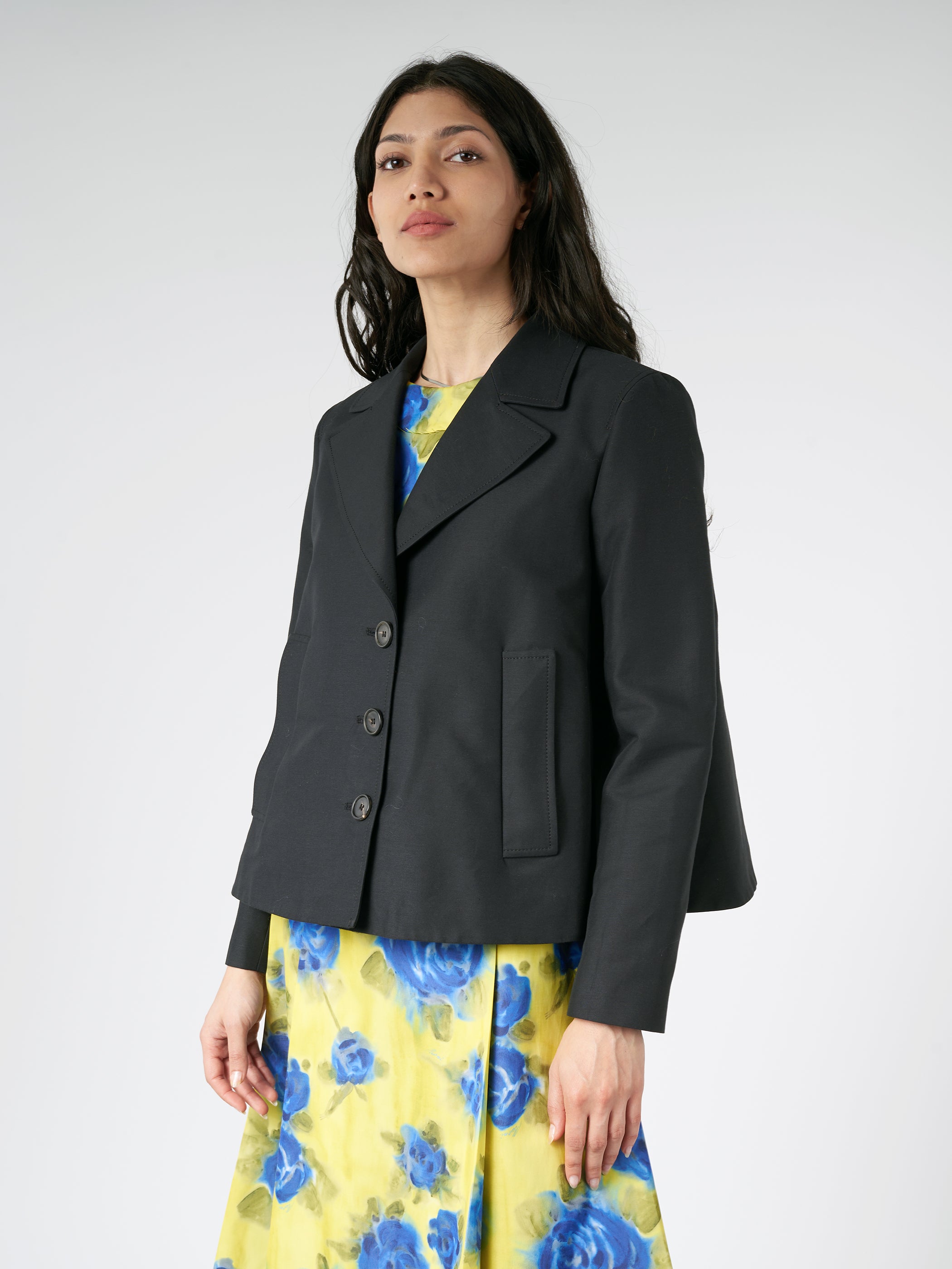 A-Line Cady Jacket with Back Pleat