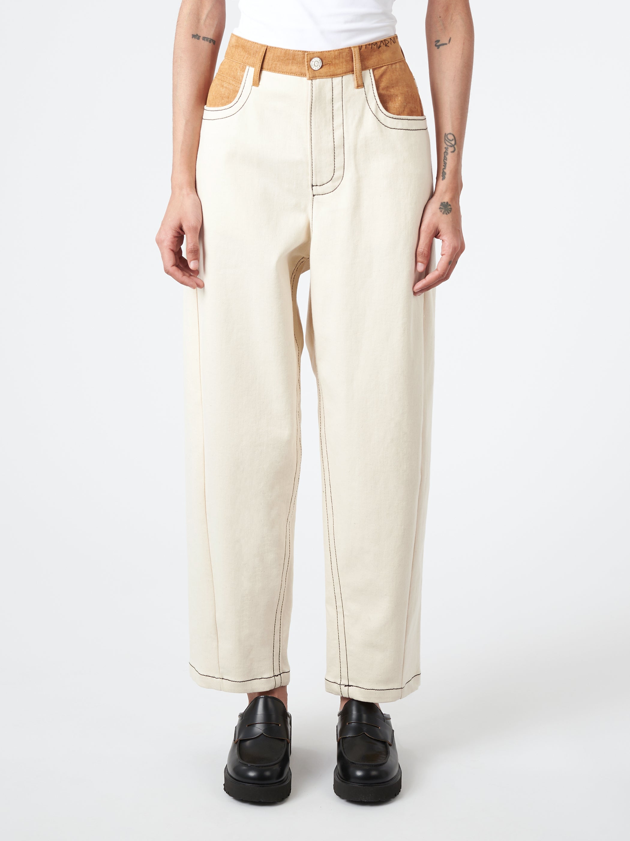 Carrot-Fit Jeans with Marni Mending