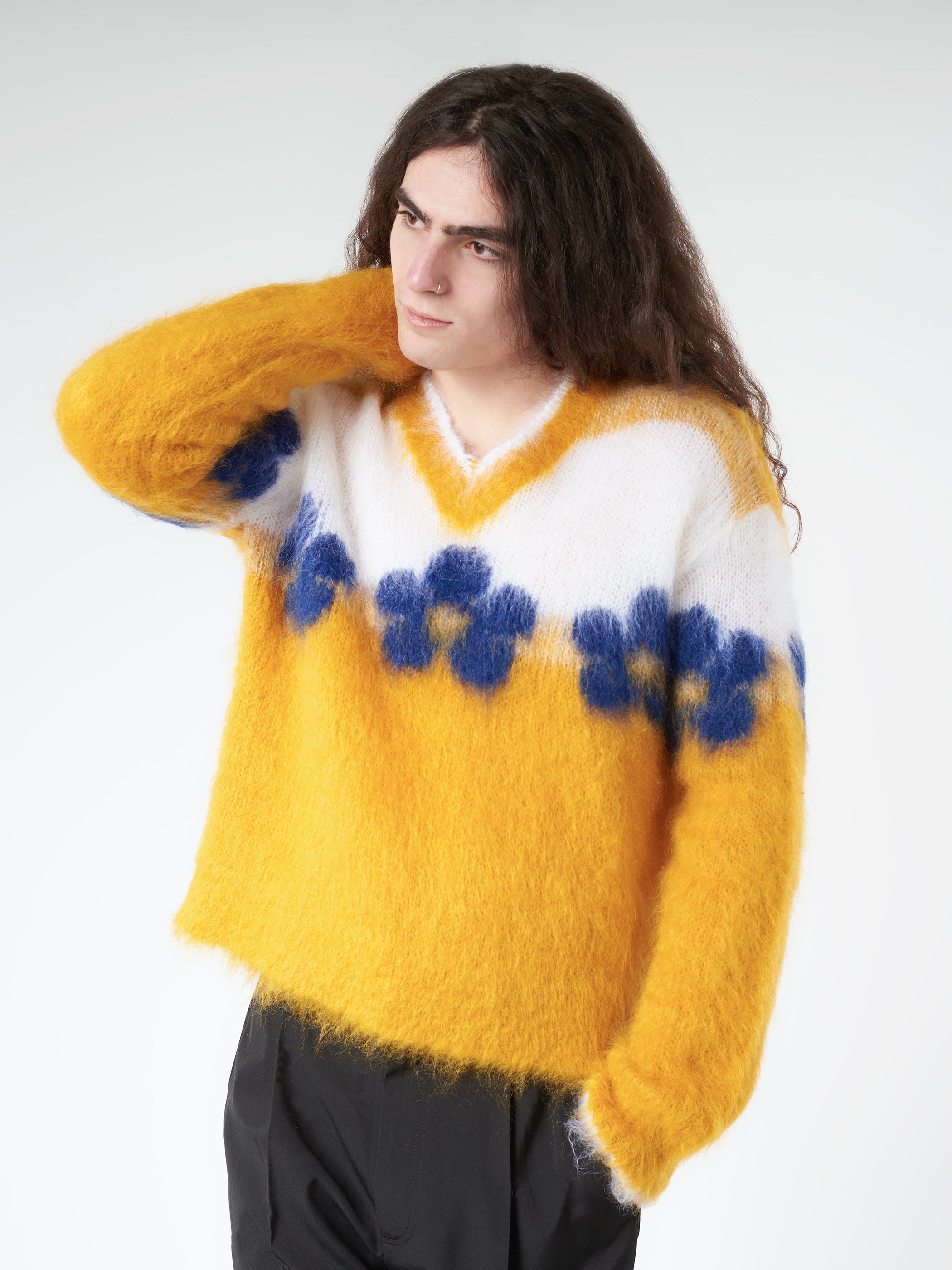 Mohair Jumper with Flowers