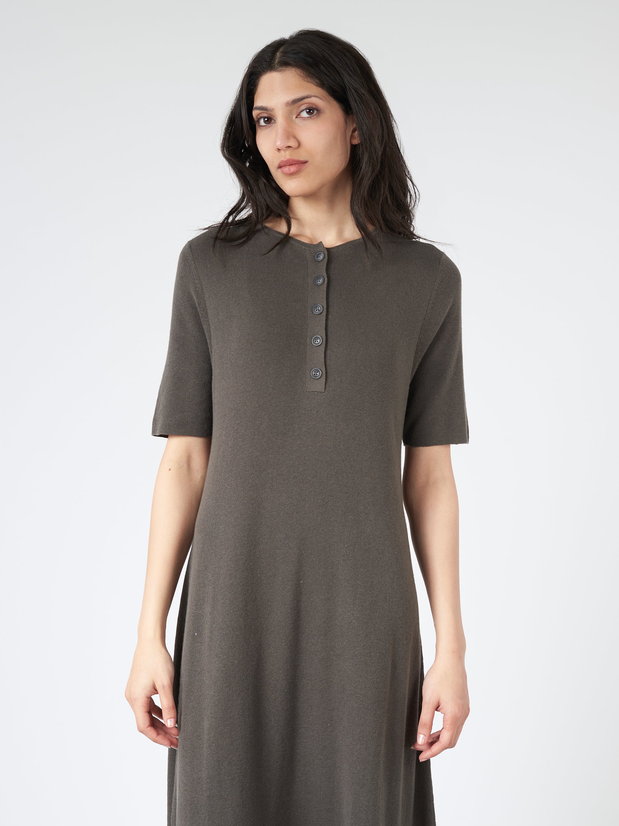 Rib Henley Dress