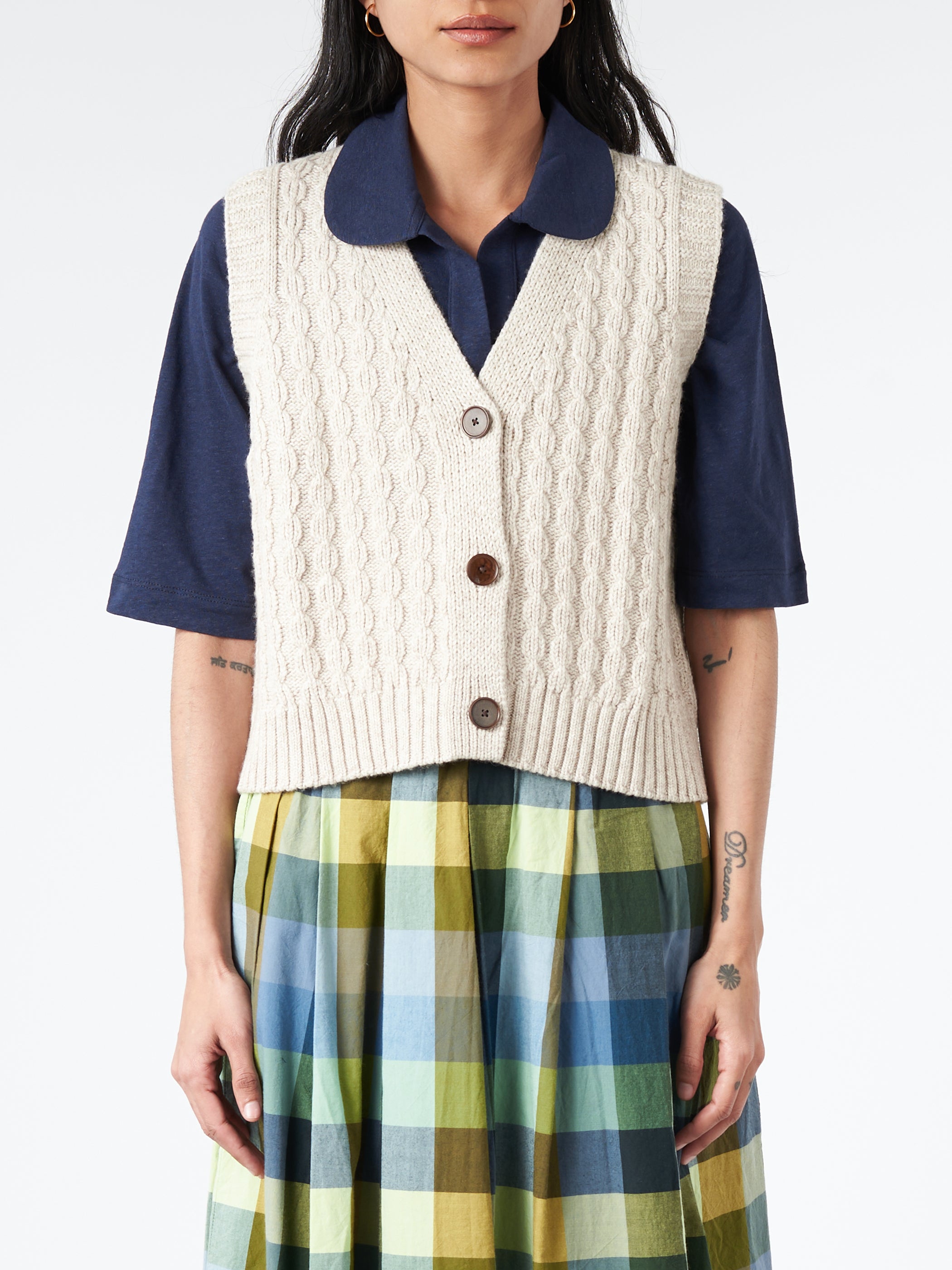 Textured Knitted Waistcoat
