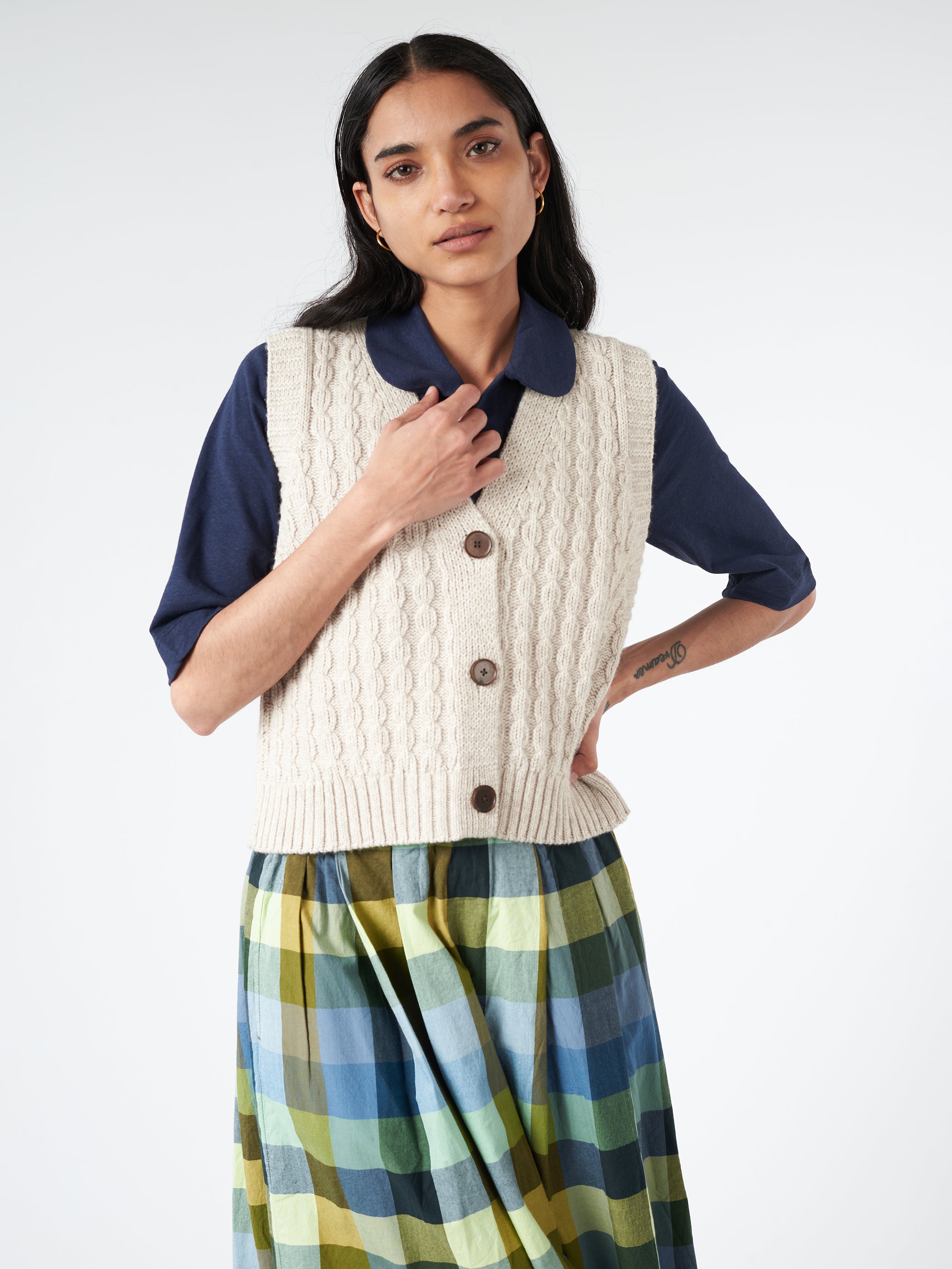 Textured Knitted Waistcoat