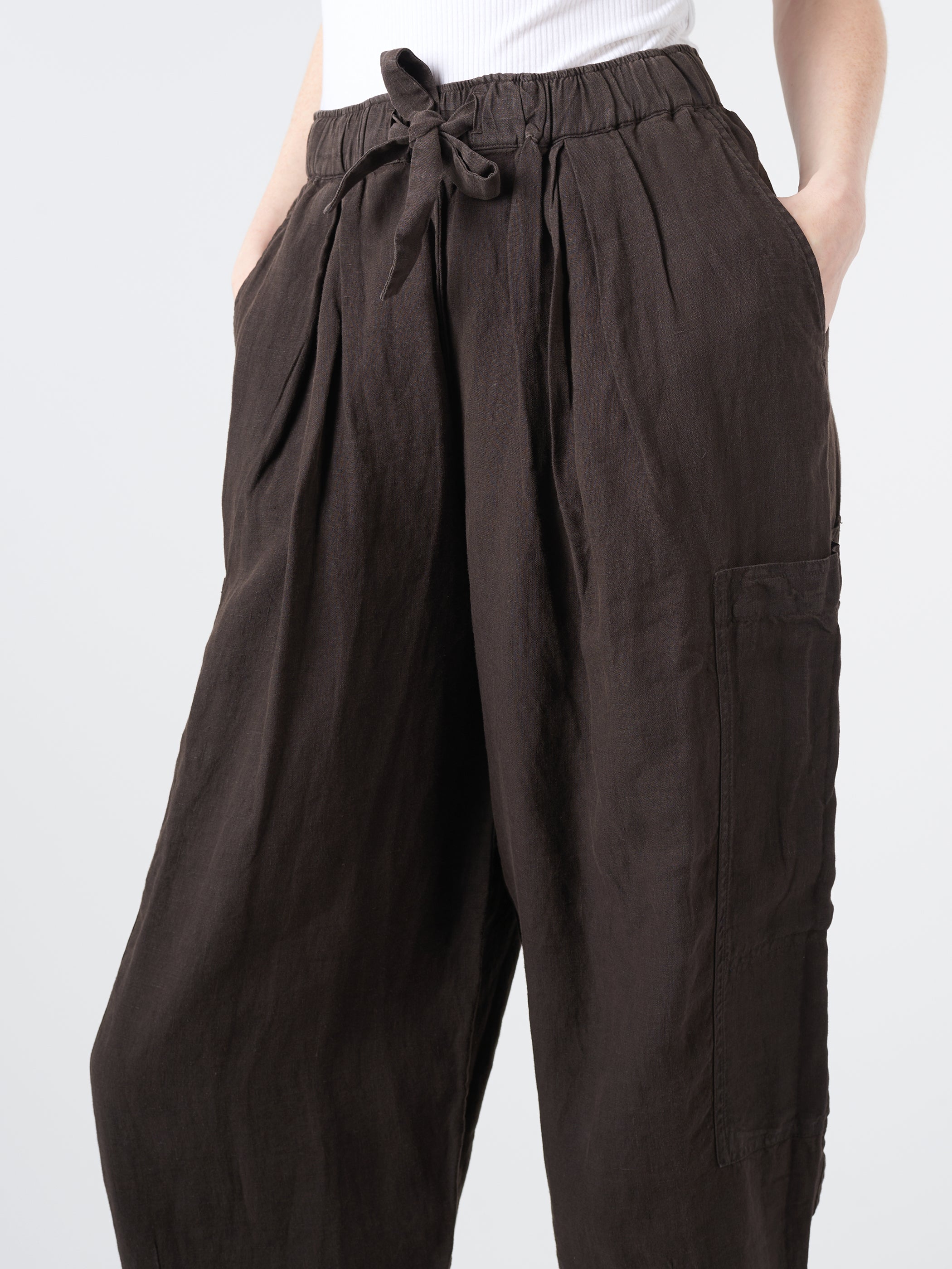 Side Pocket Linen Trousers