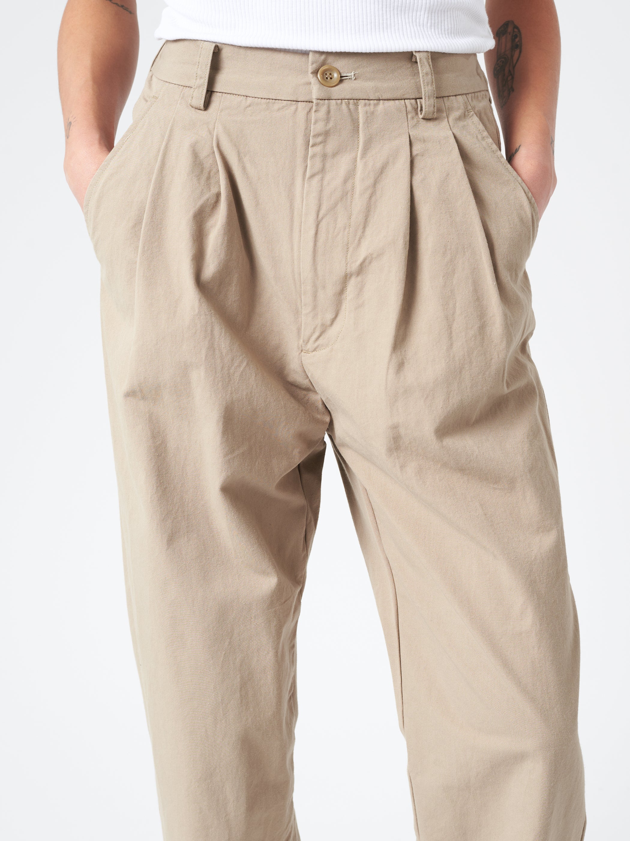Weather Cloth Tapered Tuck Pants