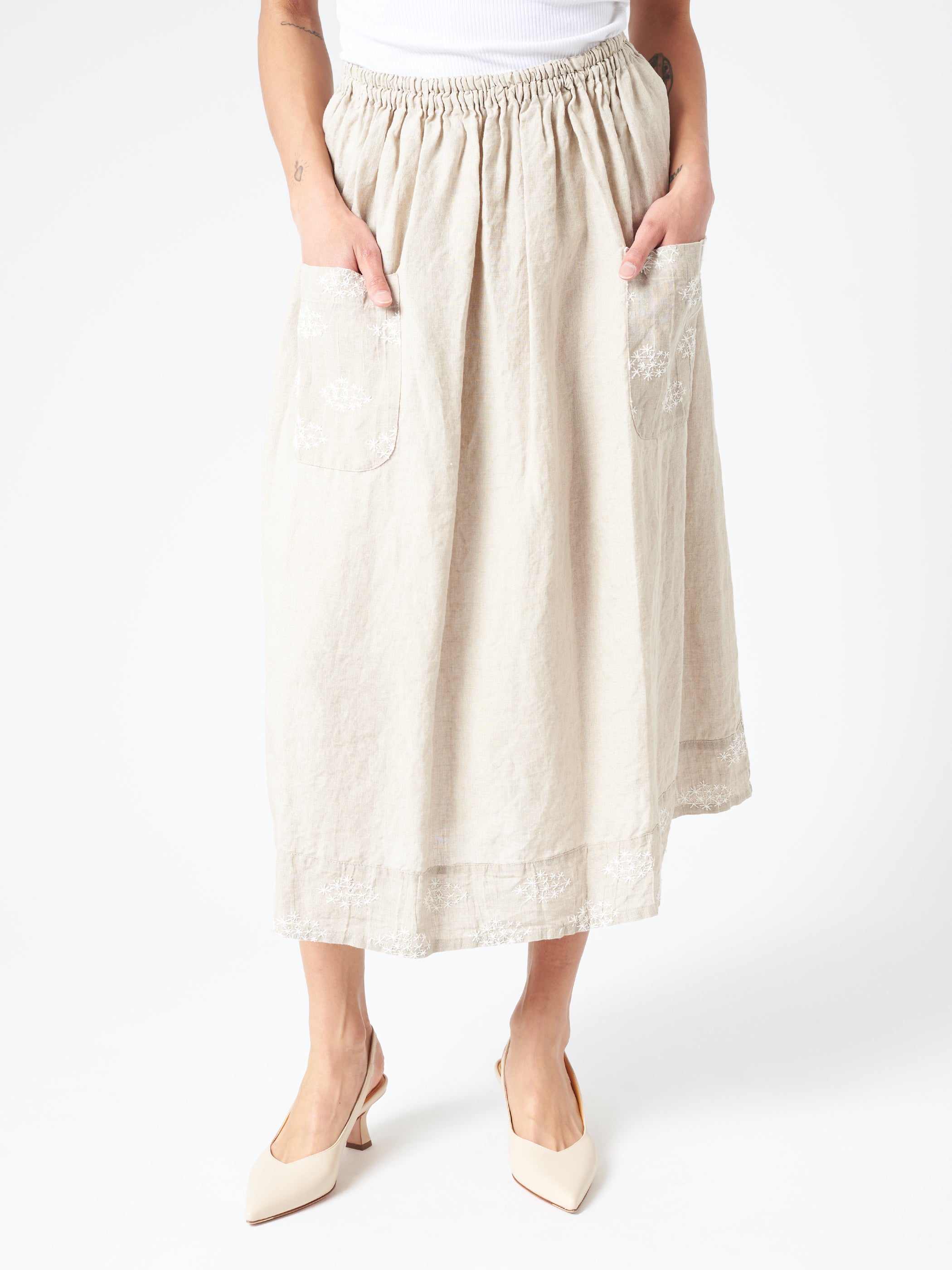 Linen Embroidery Skirt