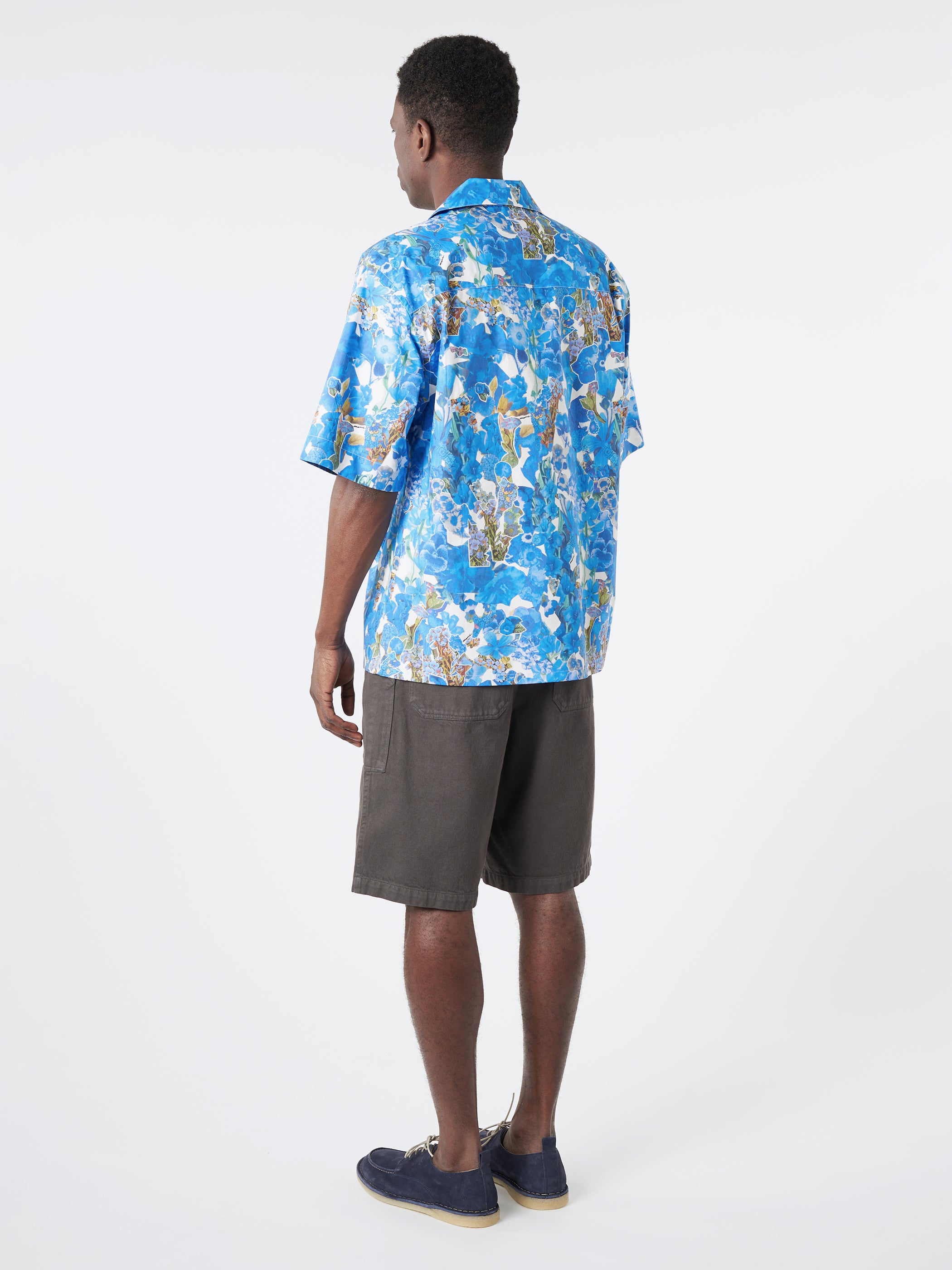 Poplin Bowling Shirt with Allegro Blues Print