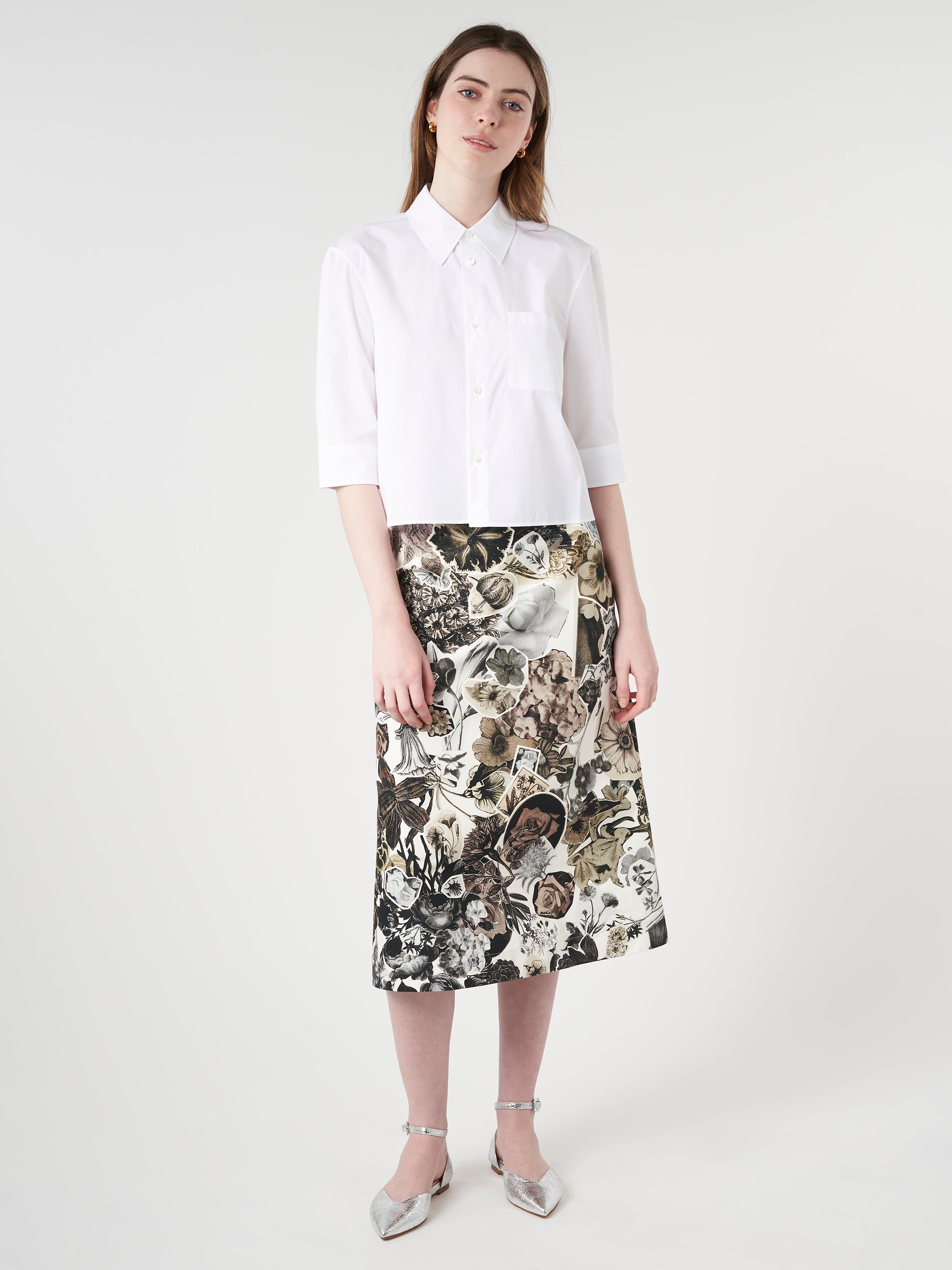 A-Line Skirt with Nocturnal Print