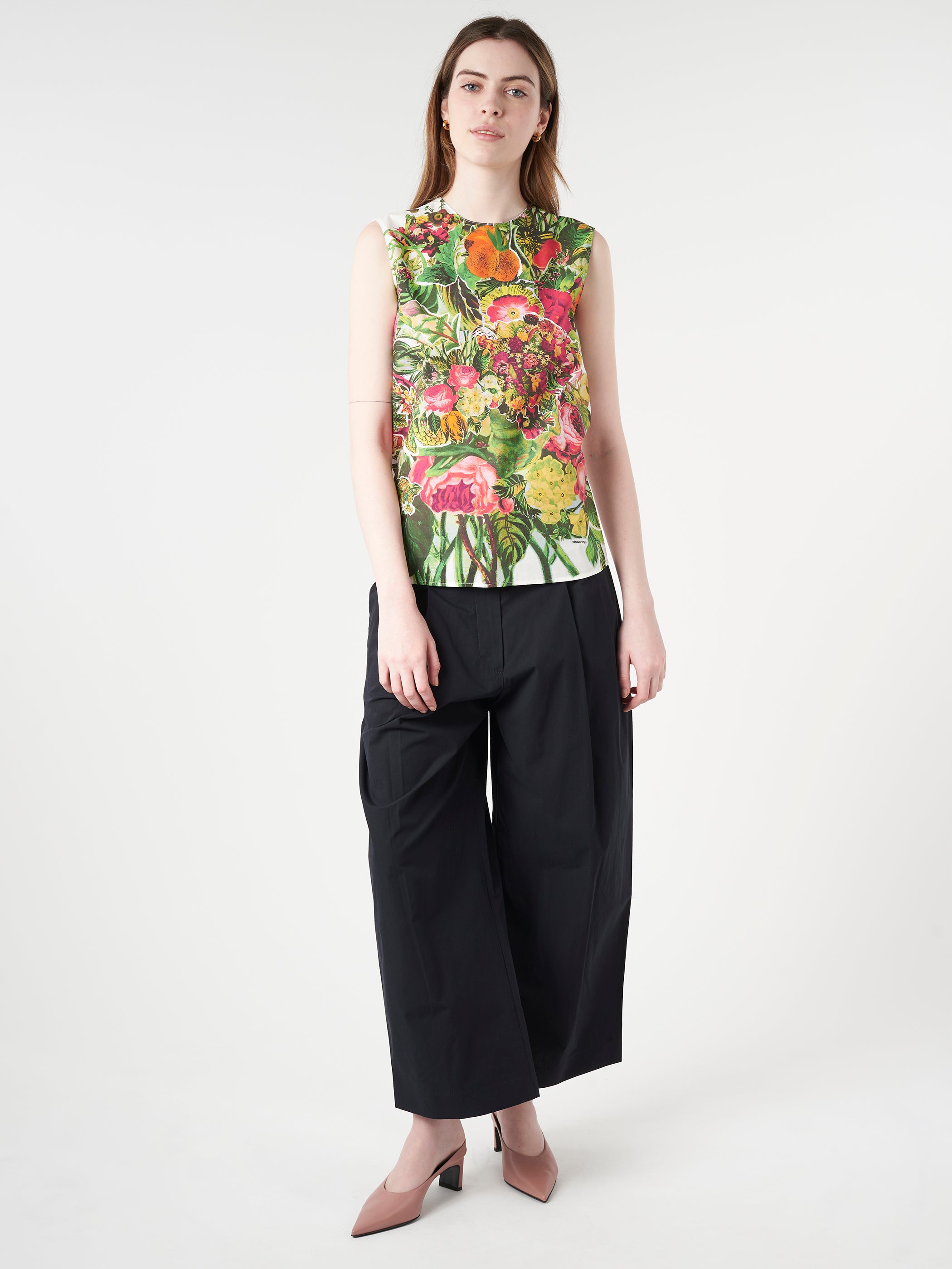Sleeveless Top with Mystical Bloom Print