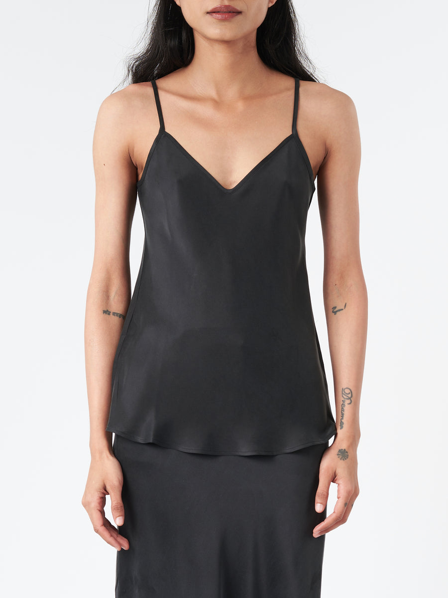 SILK LAUNDRY - Bias Cut Cami in Black – gravitypope