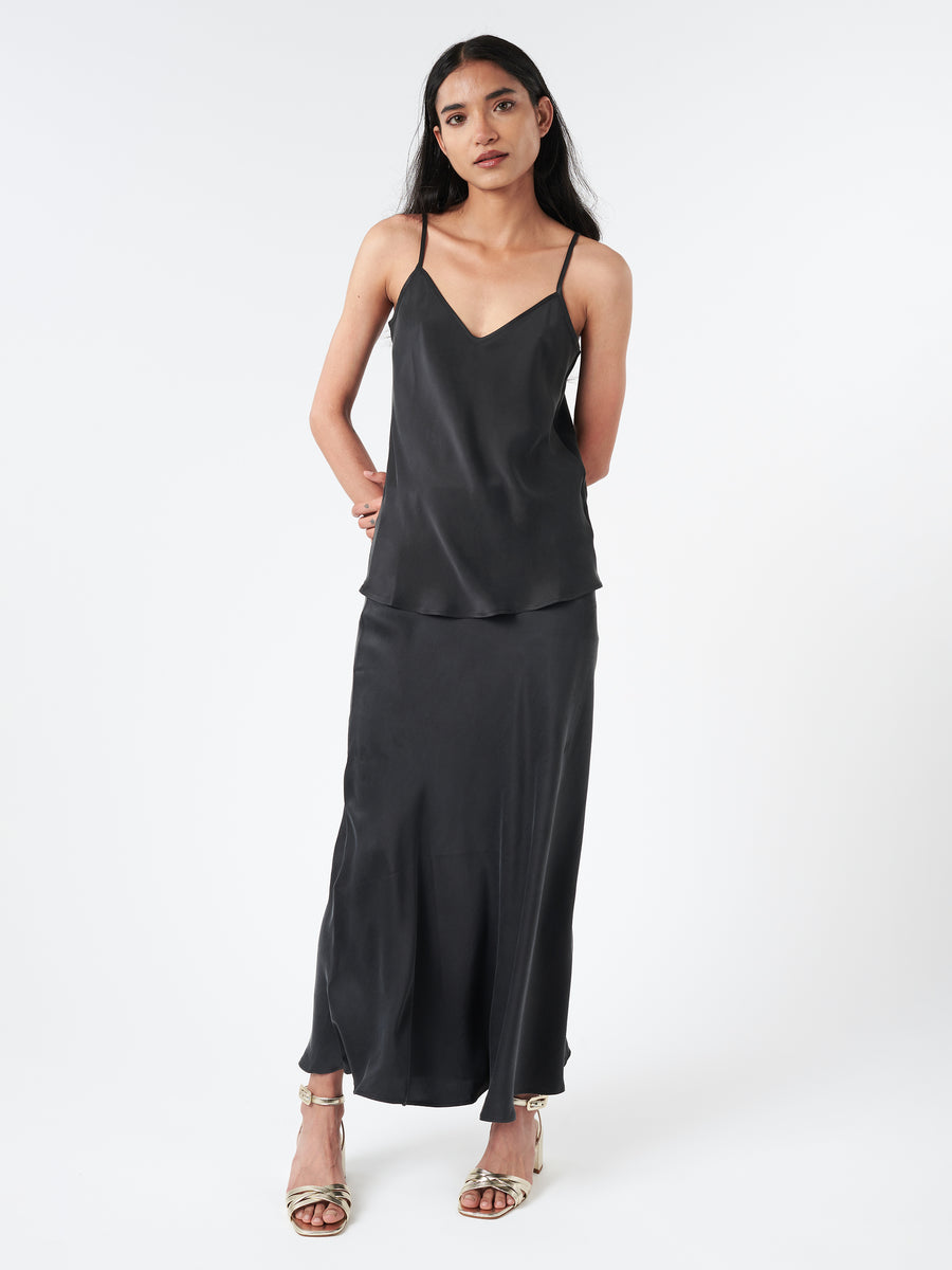 SILK LAUNDRY - Bias Cut Cami in Black – gravitypope