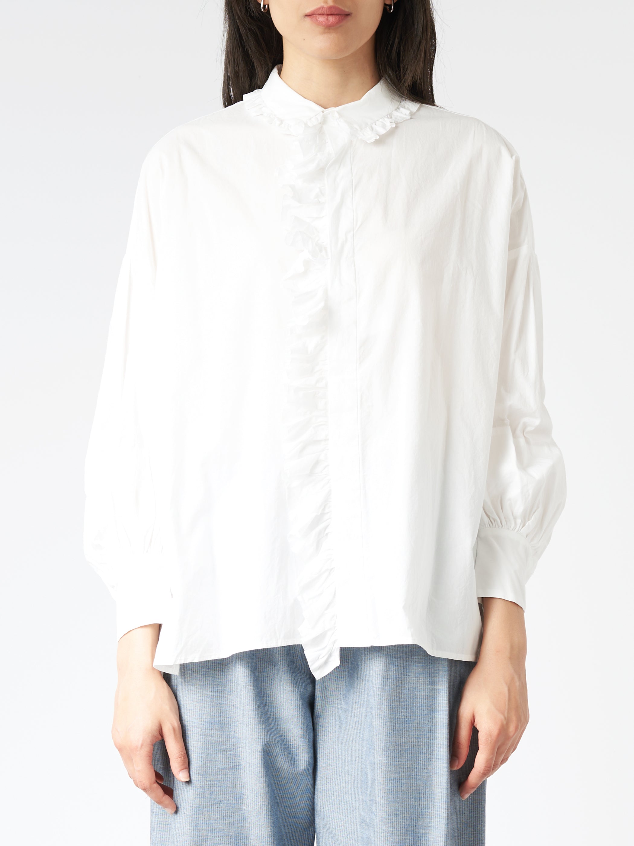 Bishop Sleeve Ruffle Shirt