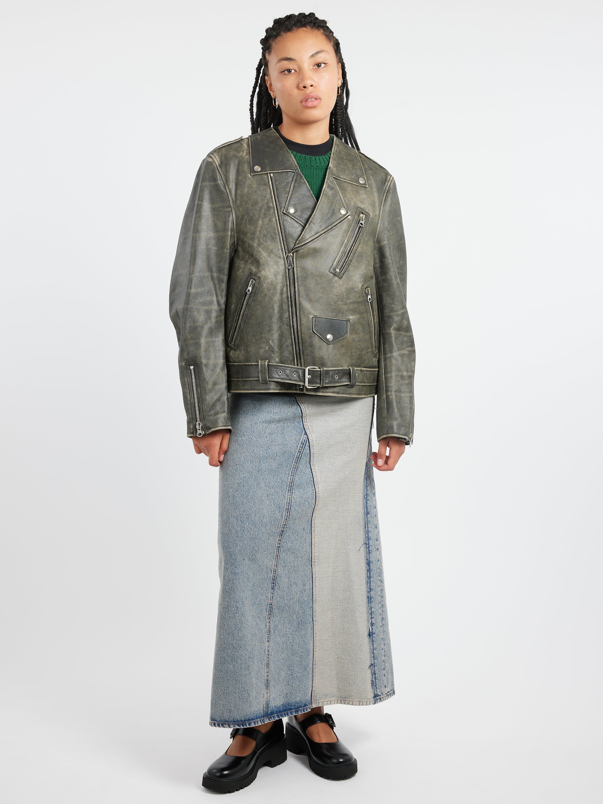 Heavy Leather Biker Jacket