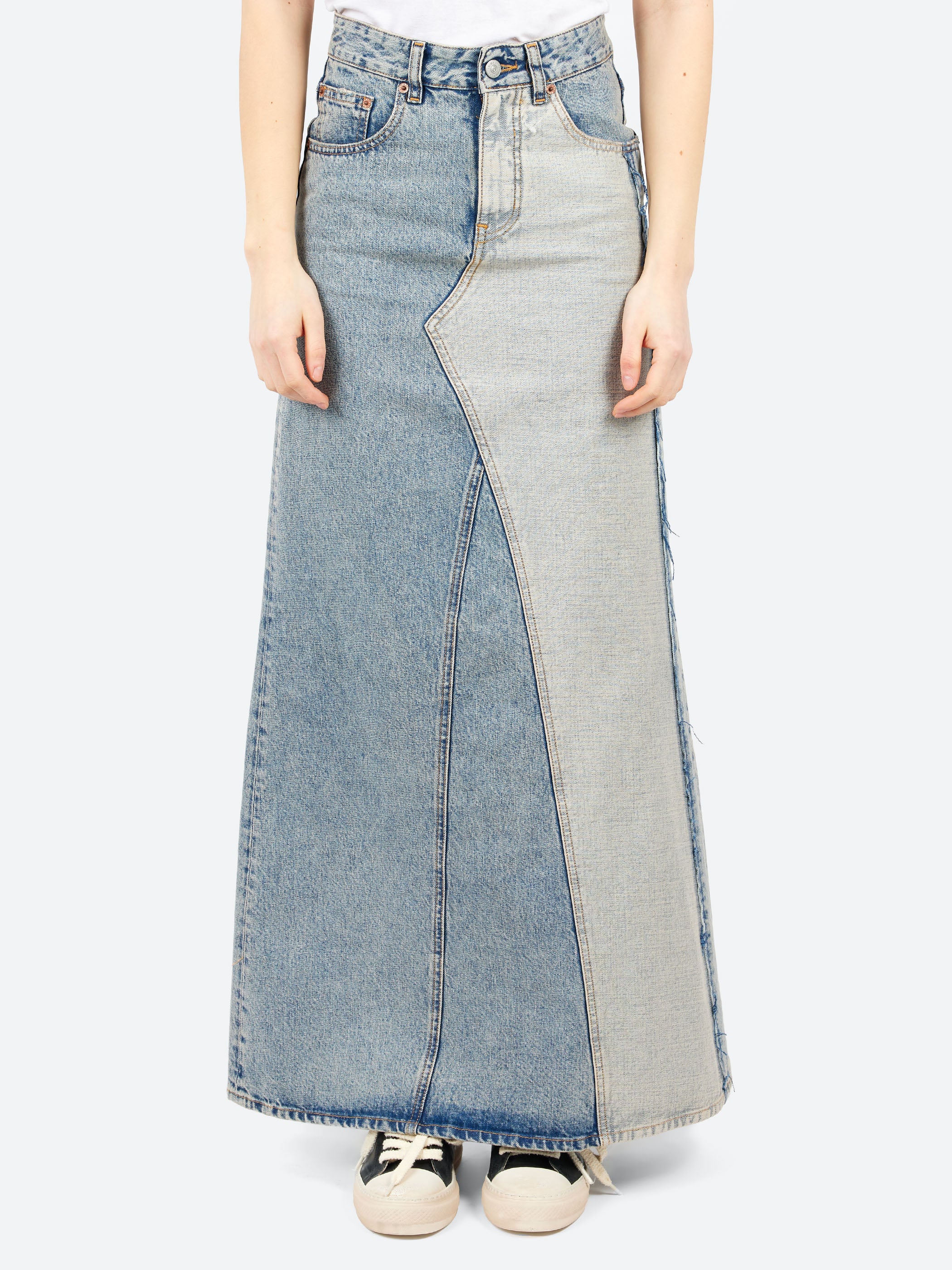 MM6 Maison Margiela - Long Denim Skirt in Light Blue – gravitypope