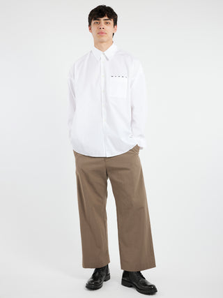 Marni Poplin Shirt with Peeping Marni Logo