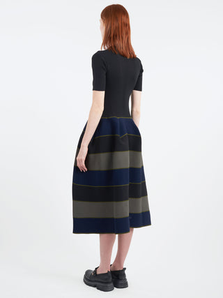 CFCL Pottery Stand-Up Collar Short Sleeve Dress